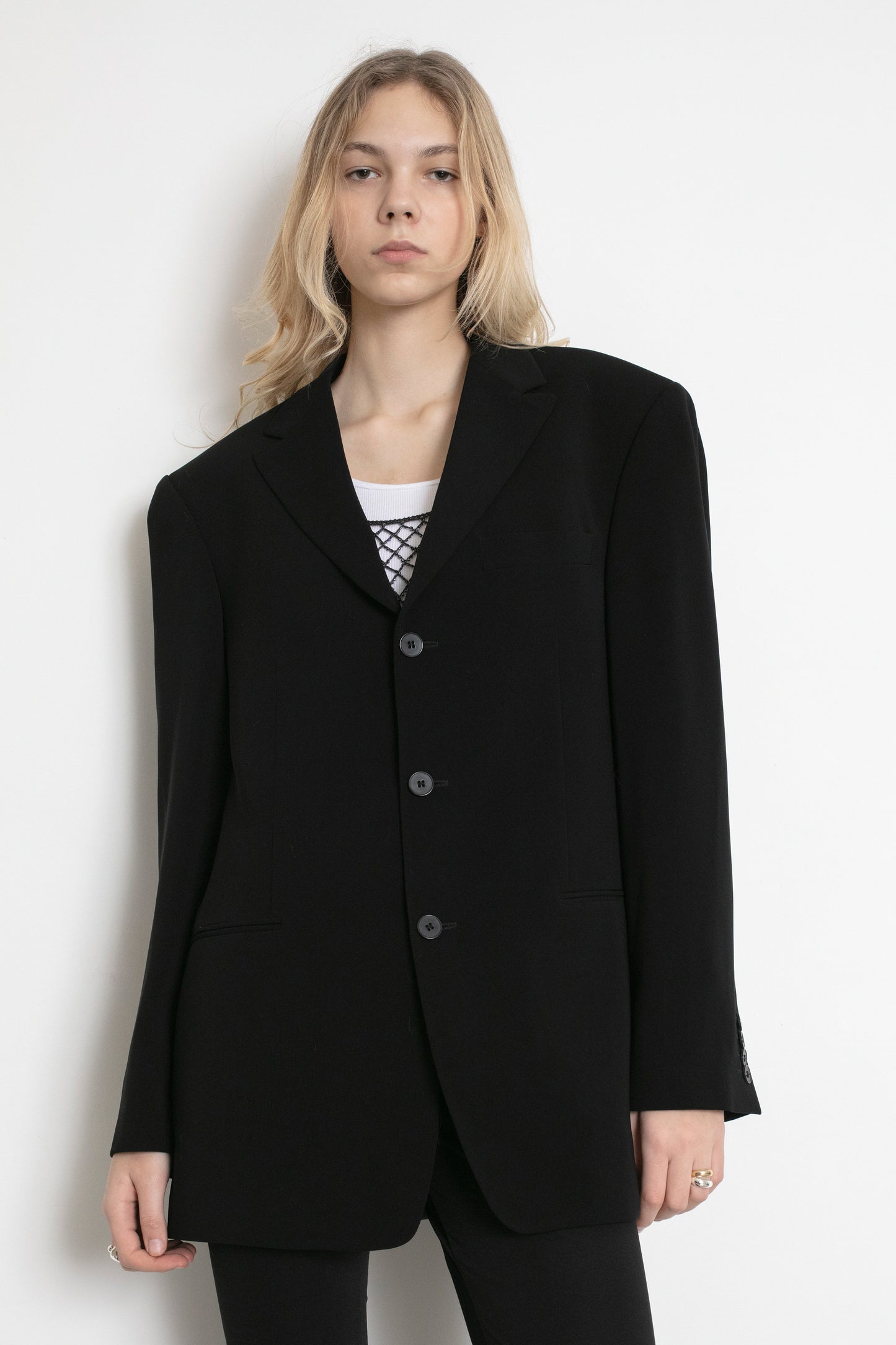 Vintage Black Single-Breasted Blazer