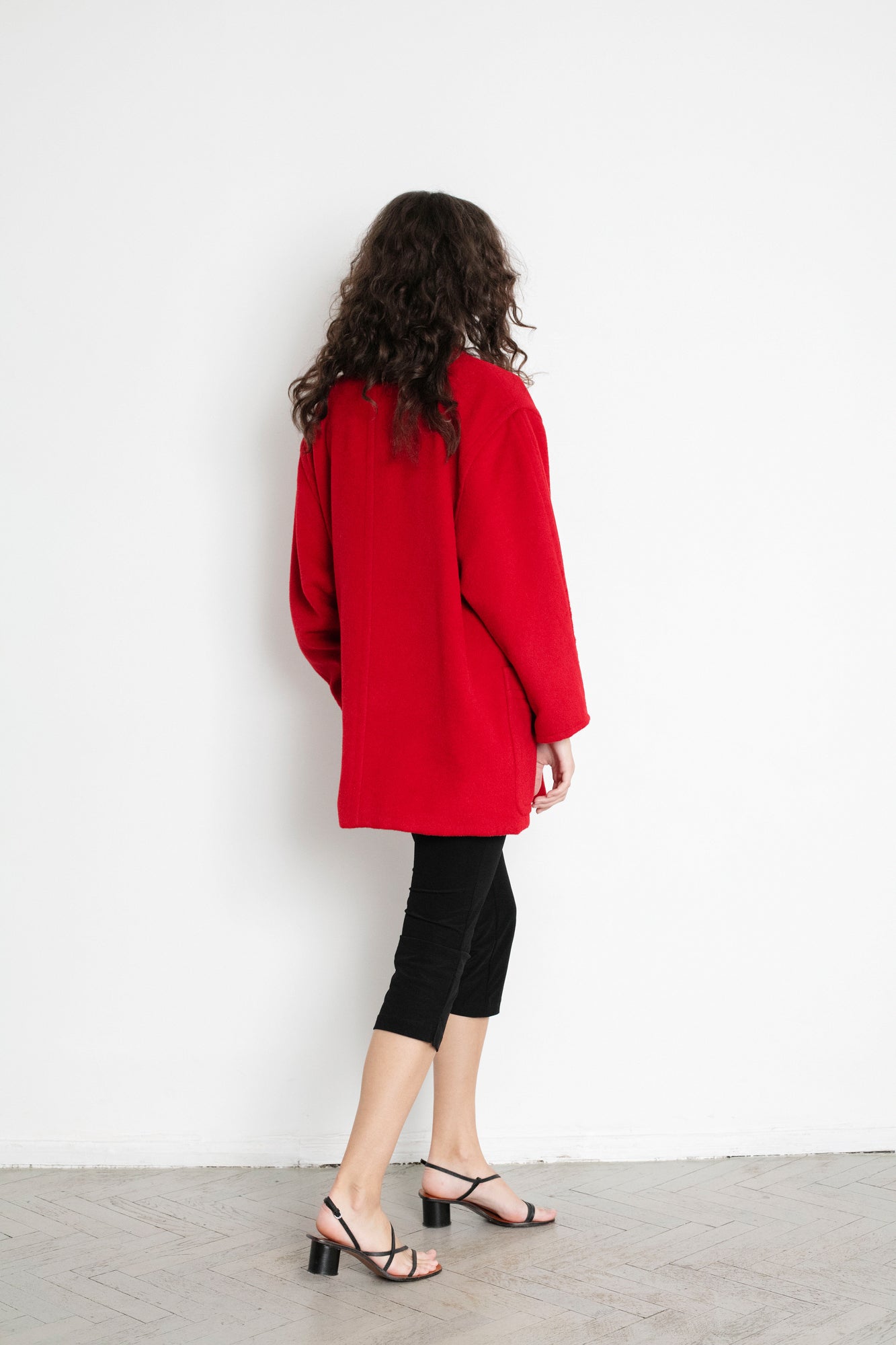 Vintage ESCADA Red Wool Pea Coat