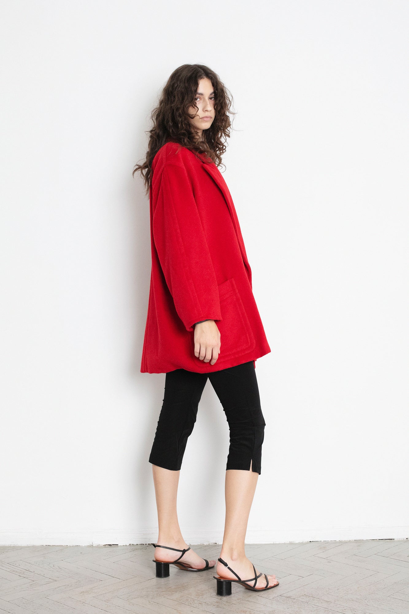 Vintage ESCADA Red Wool Pea Coat