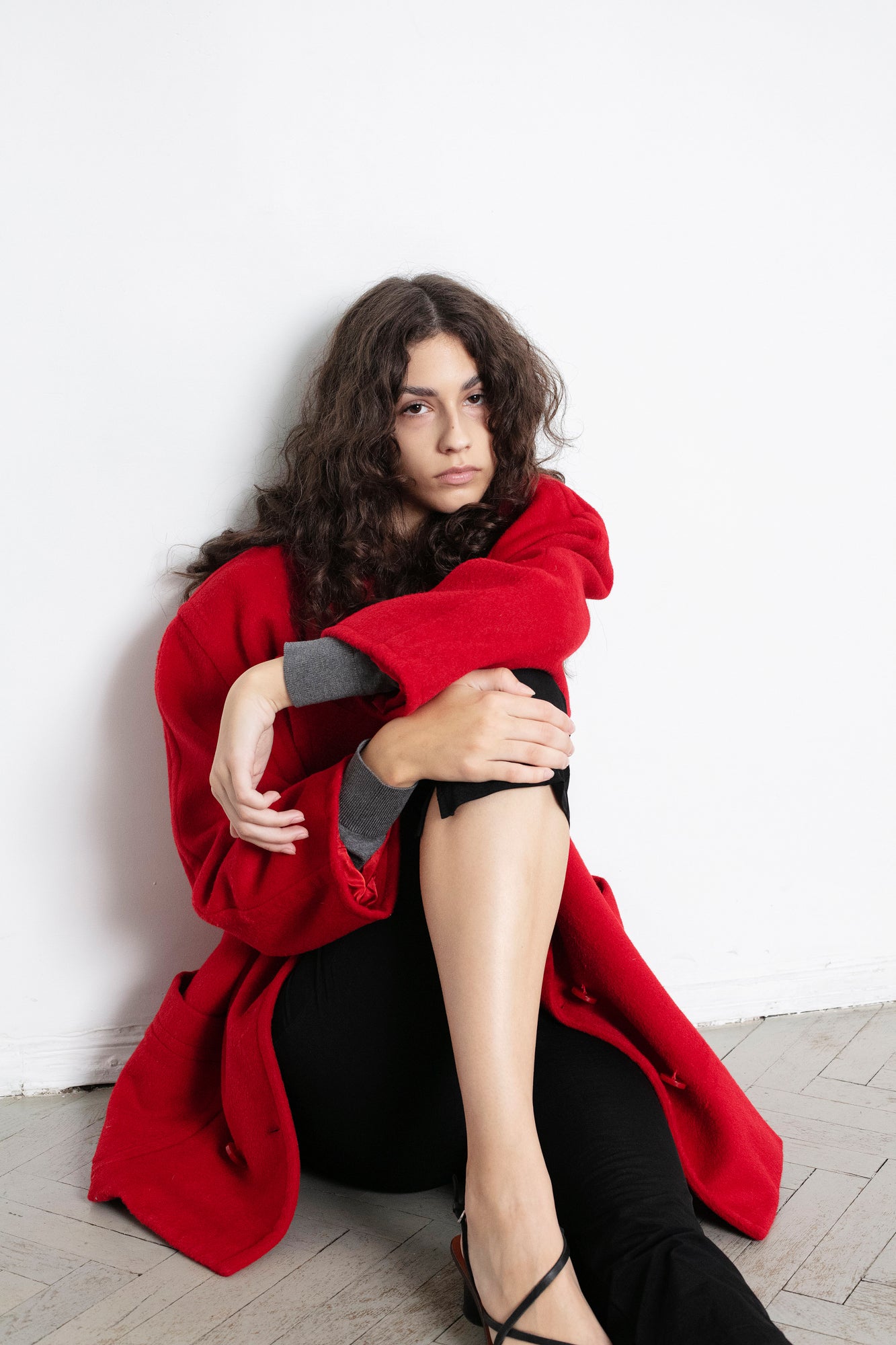 Vintage ESCADA Red Wool Pea Coat
