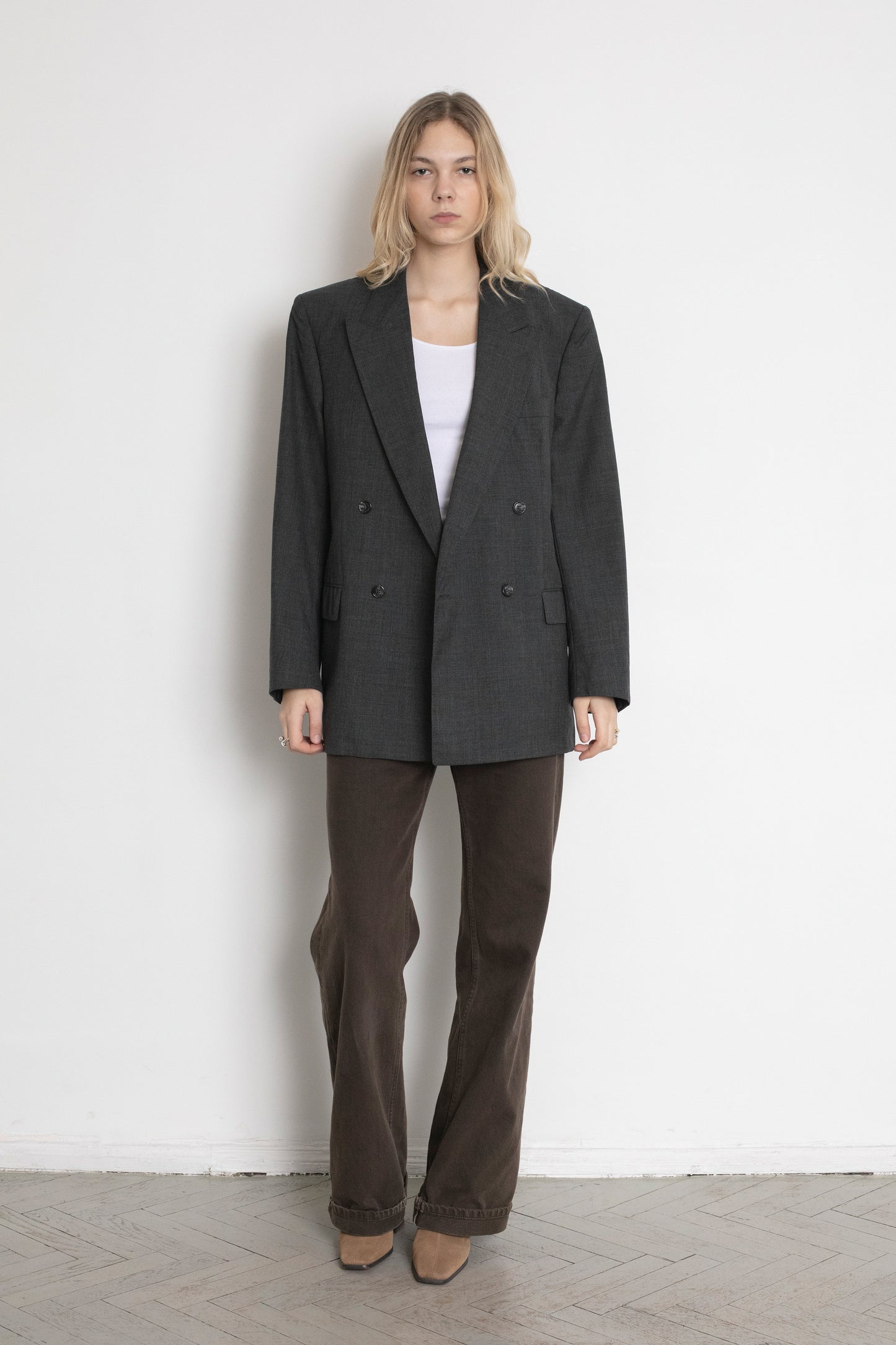 Vintage Hugo Boss Grey Wool Blazer