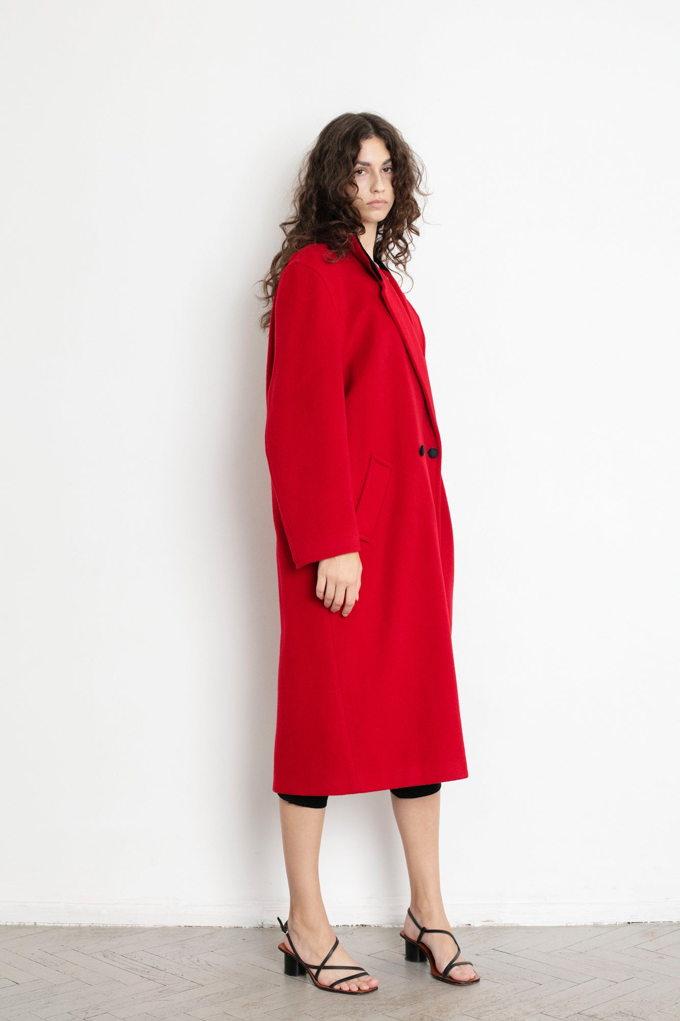 Vintage Red Cashmere Wool Coat