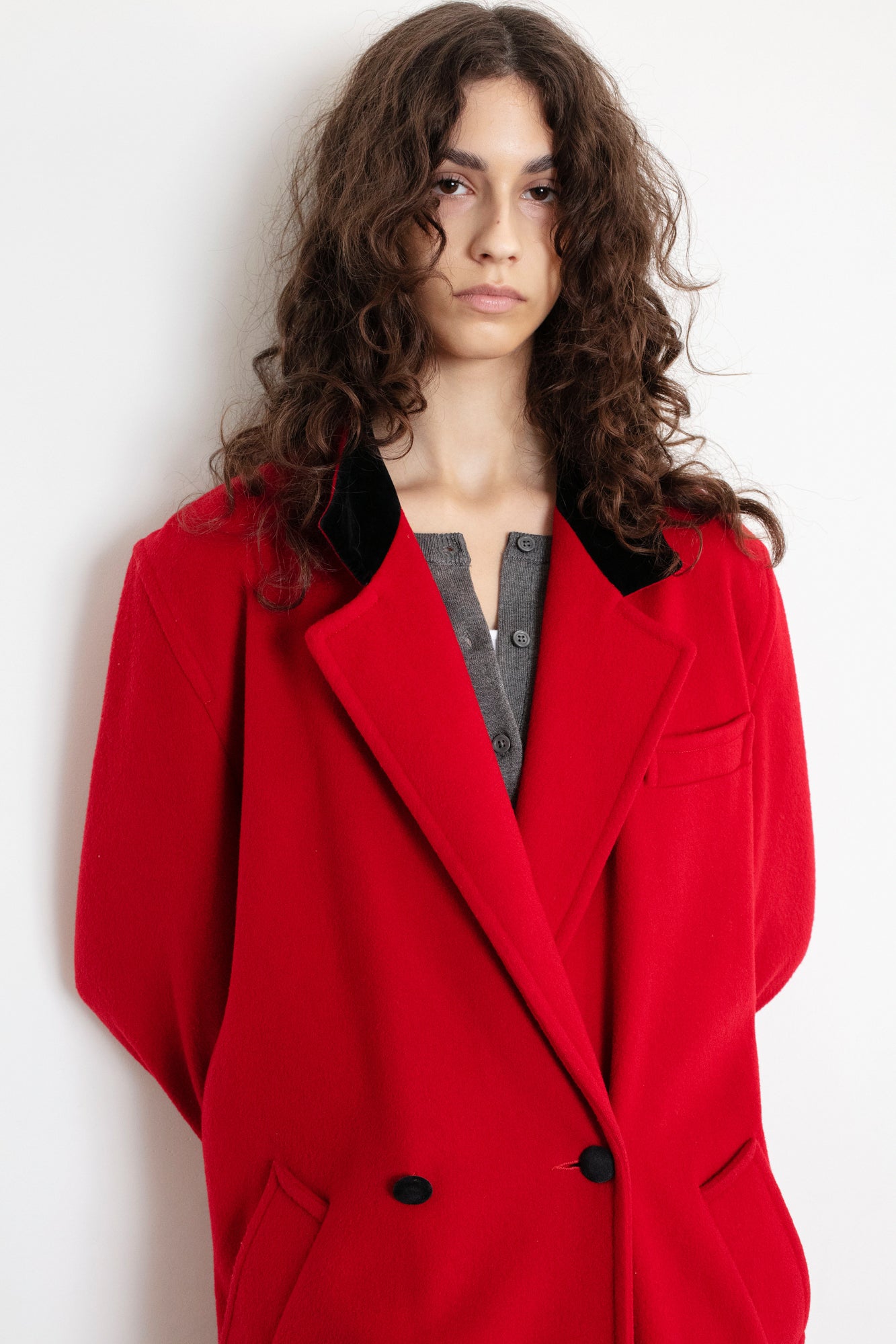 Vintage Red Cashmere Wool Coat