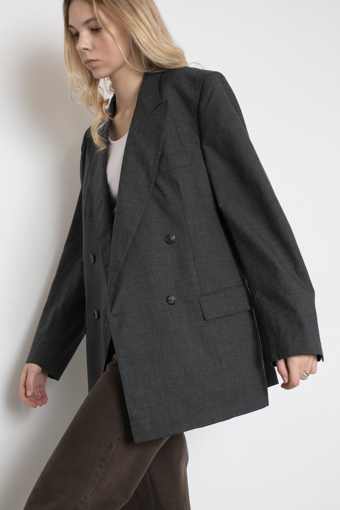 Vintage Hugo Boss Grey Wool Blazer
