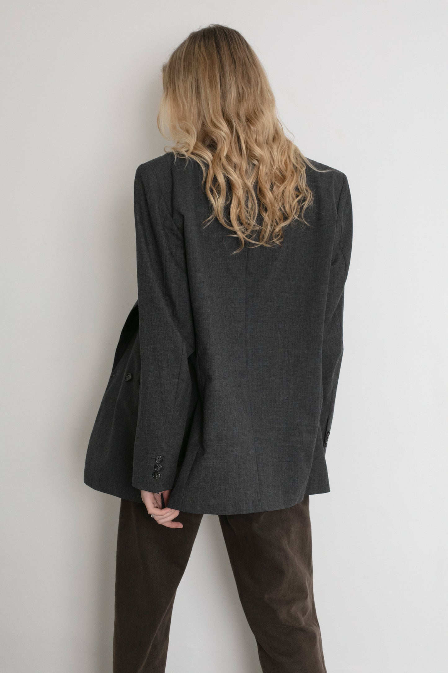 Vintage Hugo Boss Grey Wool Blazer