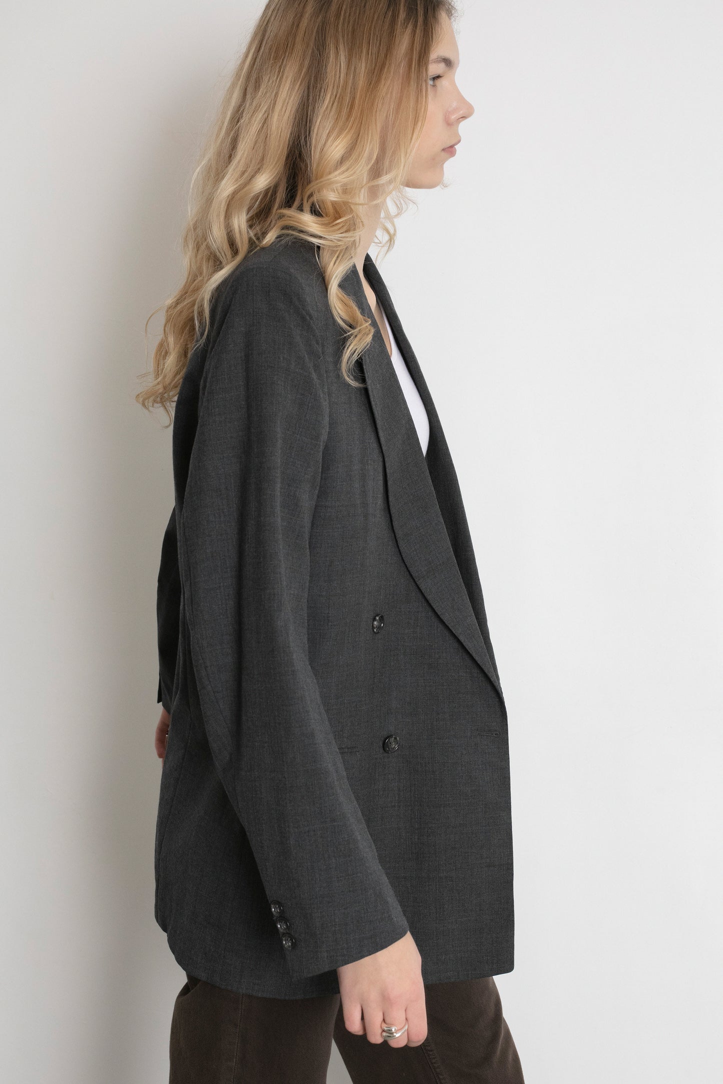 Vintage Hugo Boss Grey Wool Blazer