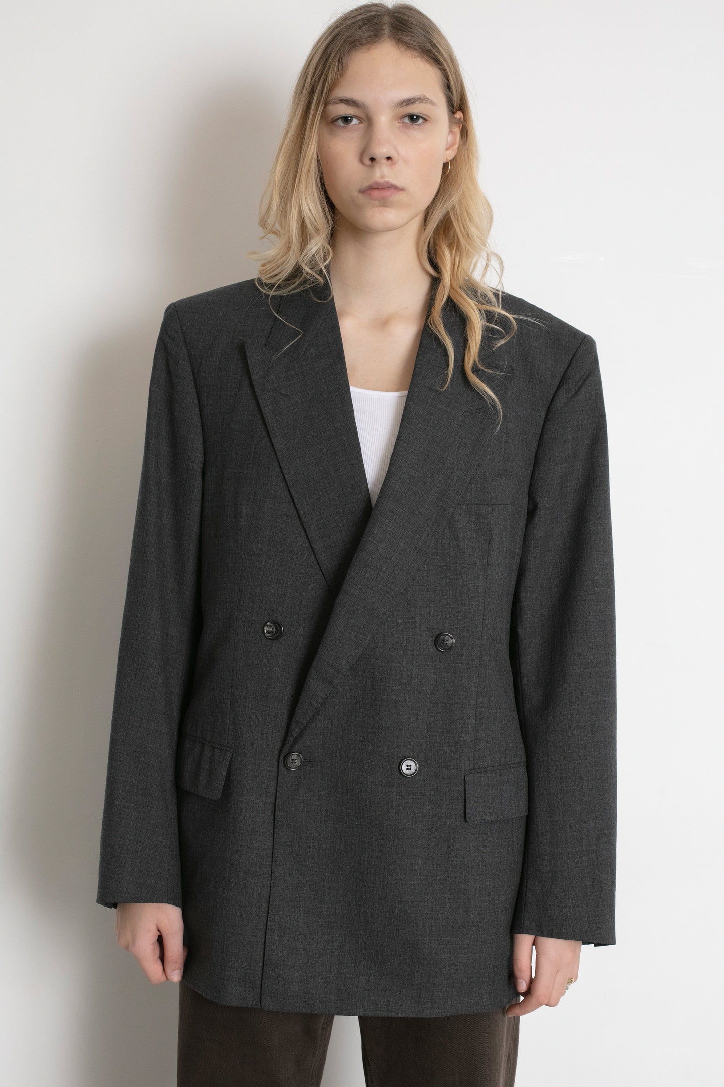 Vintage Hugo Boss Grey Wool Blazer