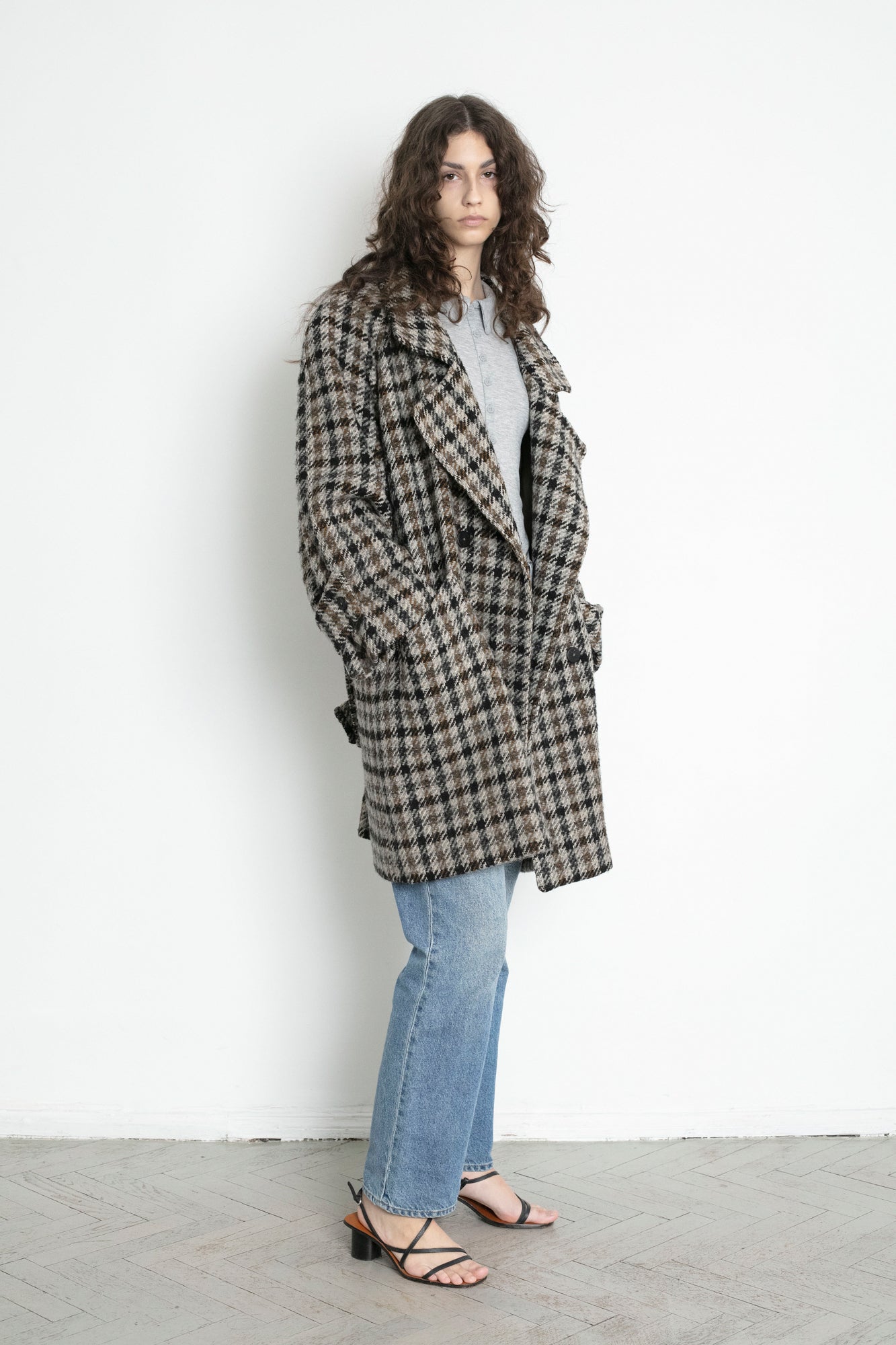 Vintage Tweed Wool Pea Coat