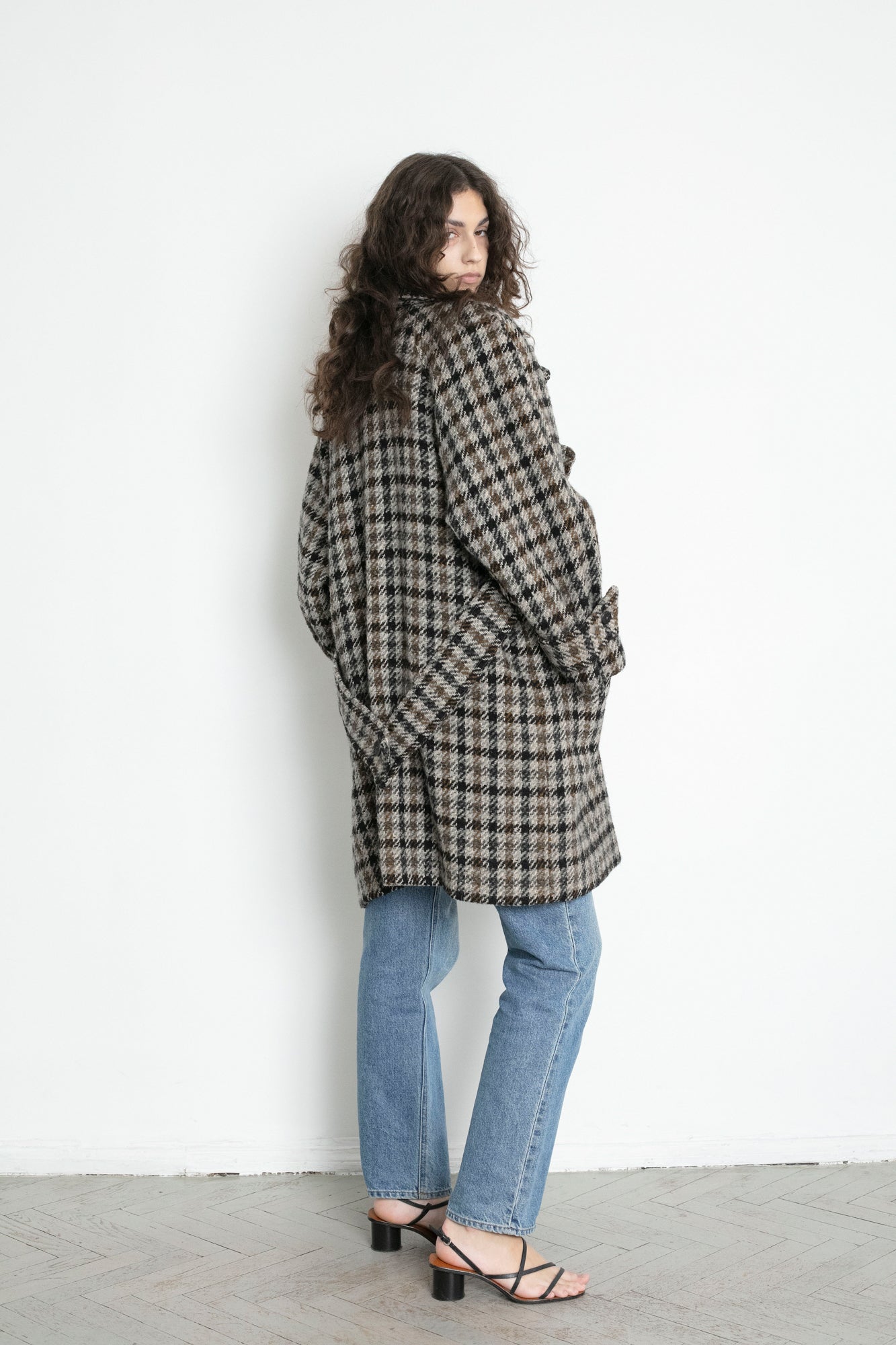Vintage Tweed Wool Pea Coat