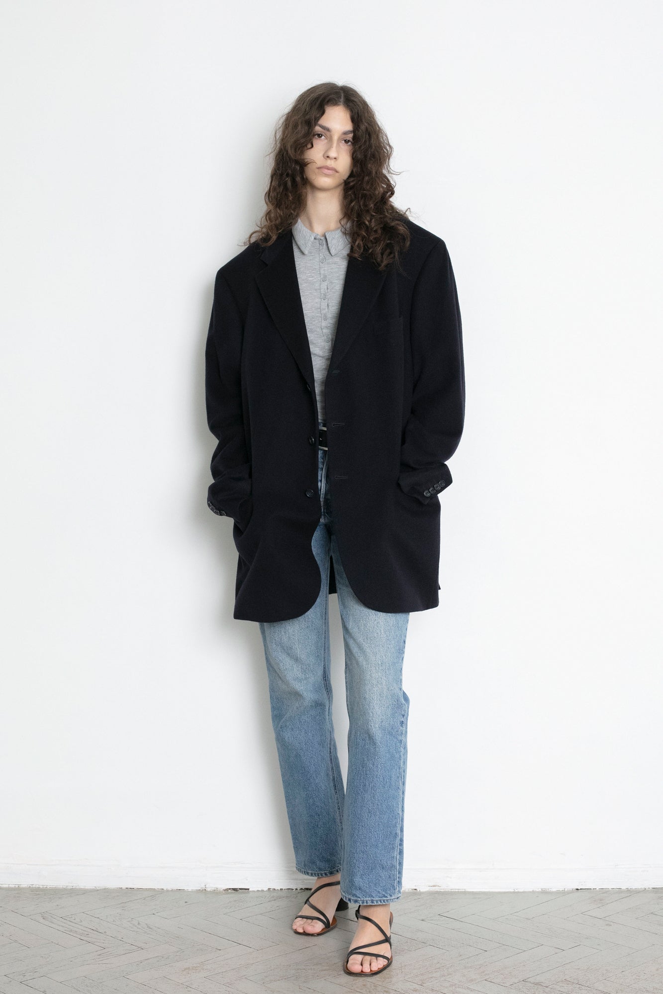 Vintage Navy Cashmere Wool Blazer
