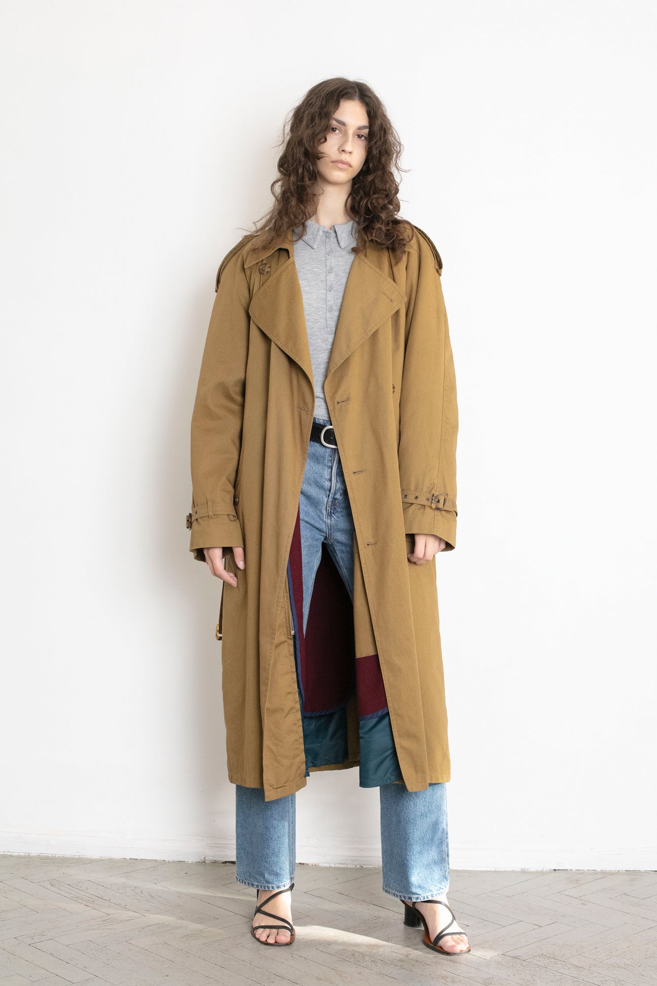 Vintage Mustard Brown Trench Coat
