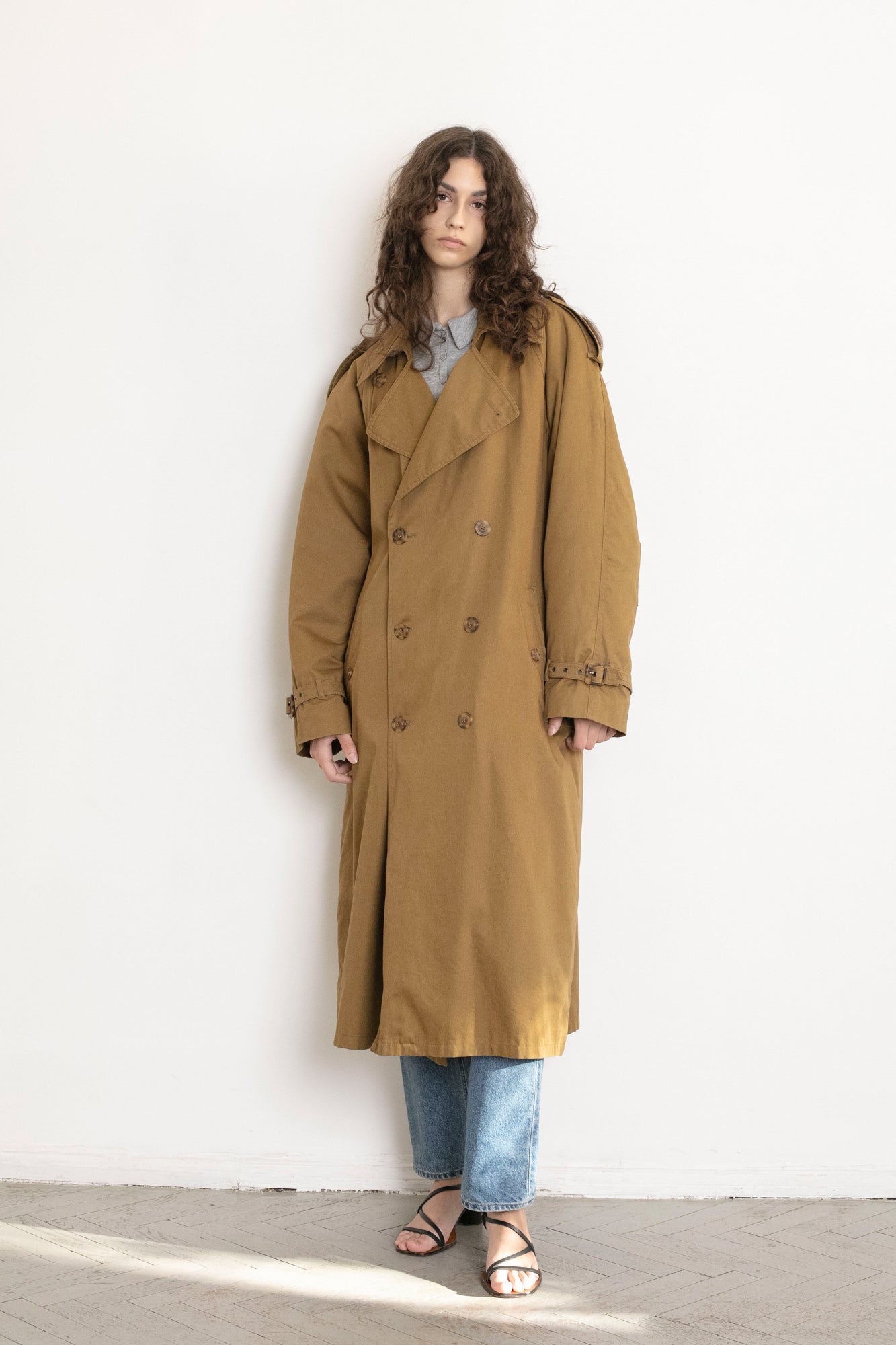 Vintage Mustard Brown Trench Coat