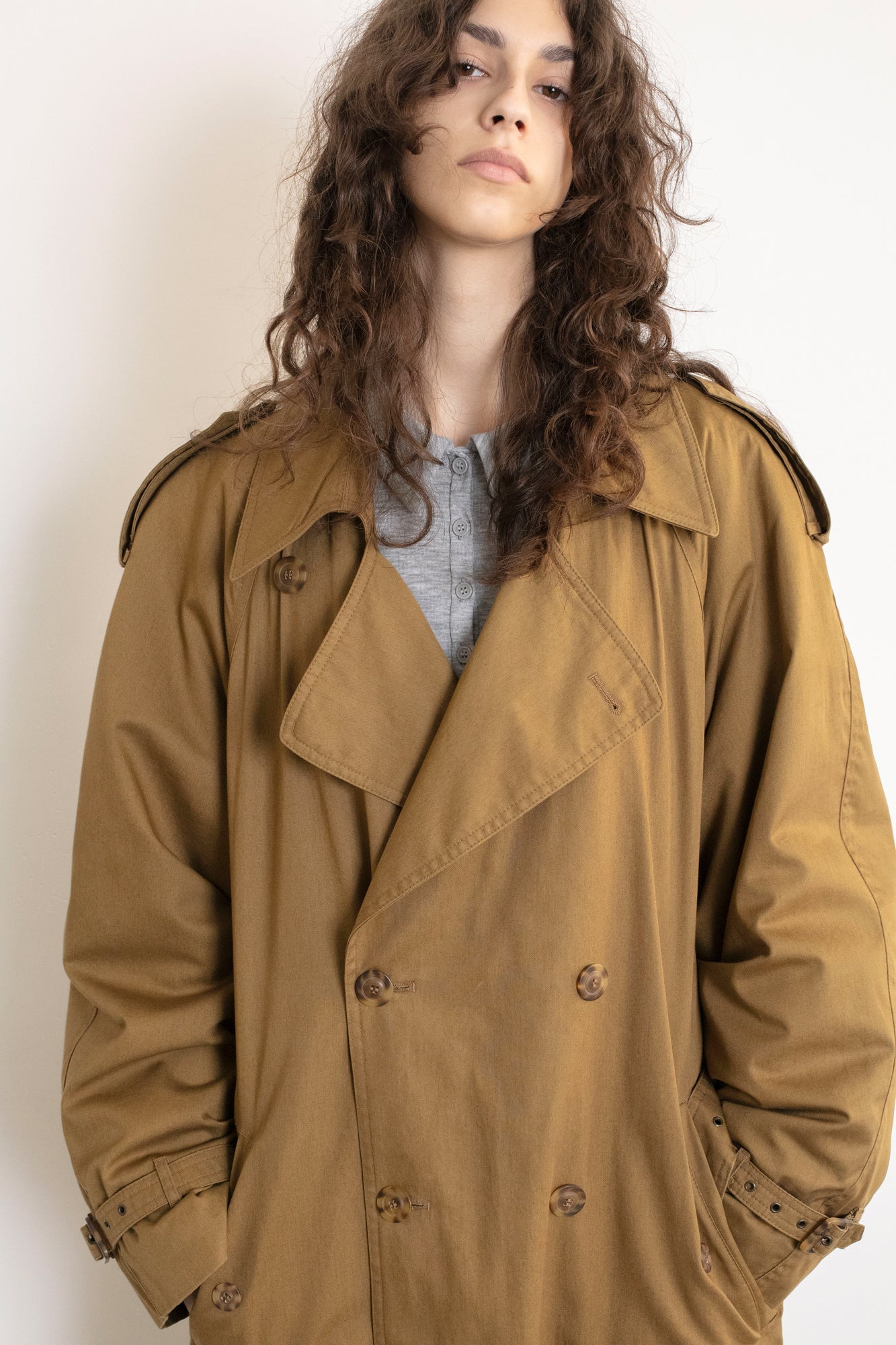 Vintage Mustard Brown Trench Coat