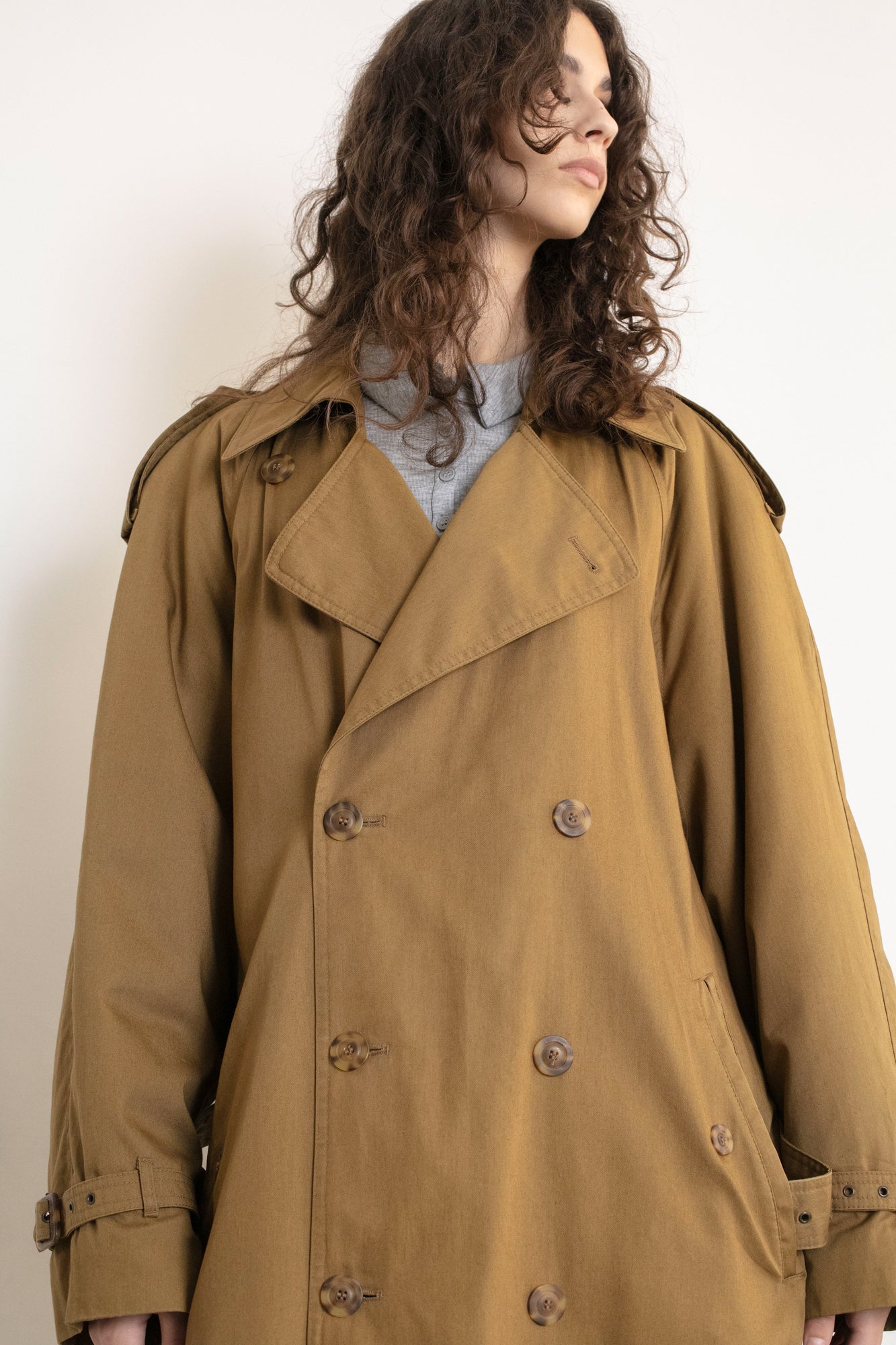 Vintage Mustard Brown Trench Coat