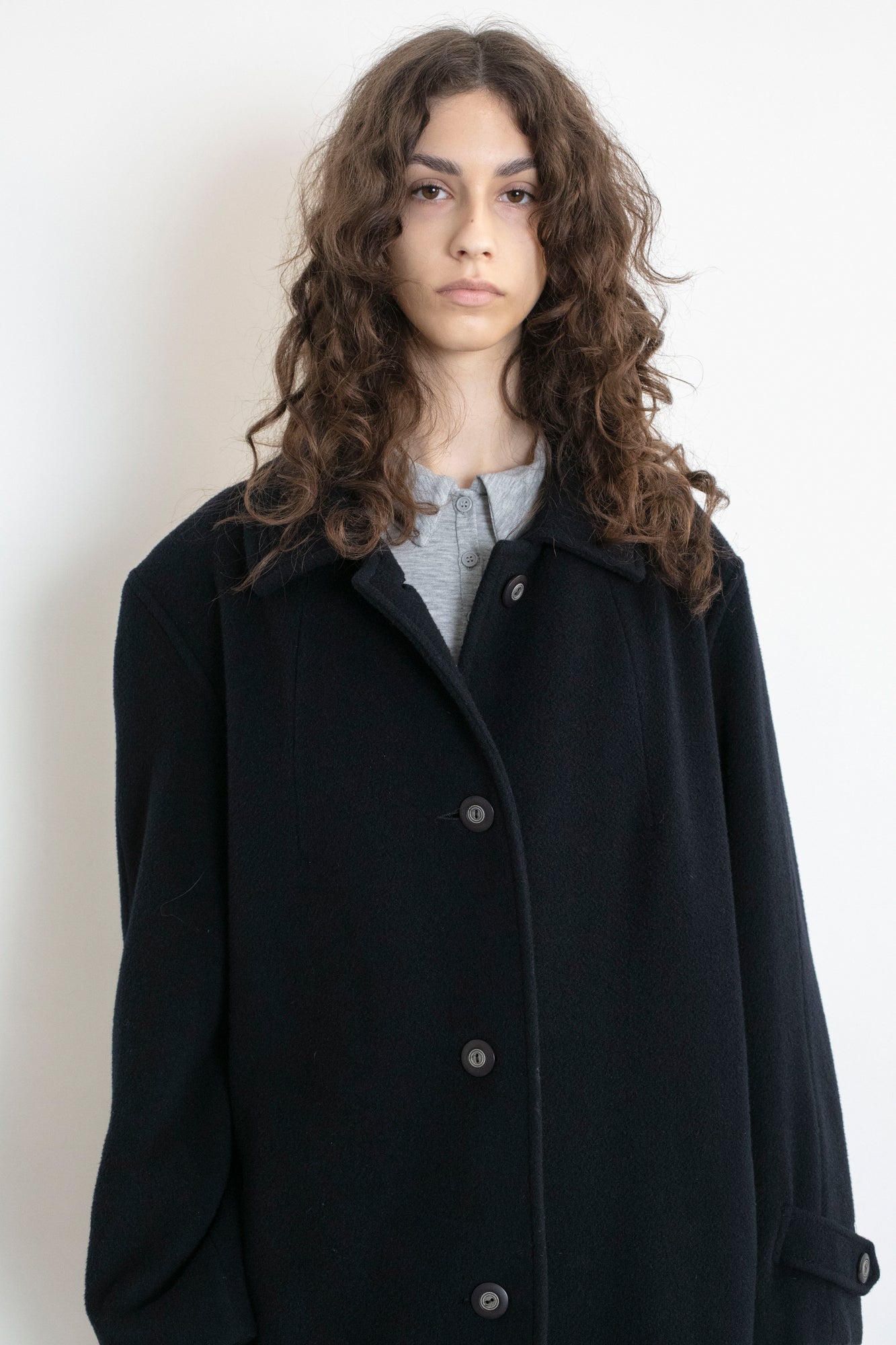 Vintage Navy Camel Wool Coat