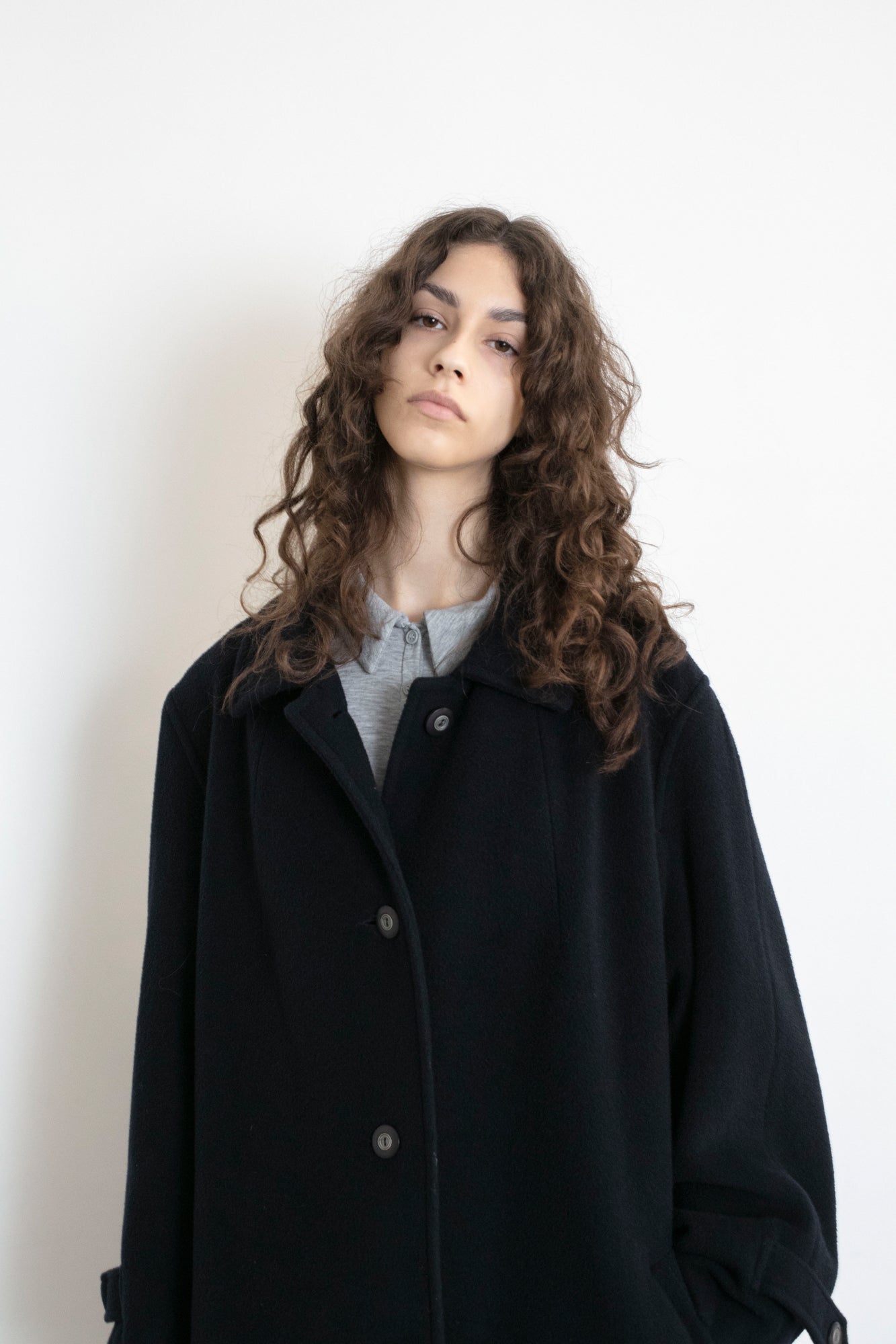 Vintage Navy Camel Wool Coat