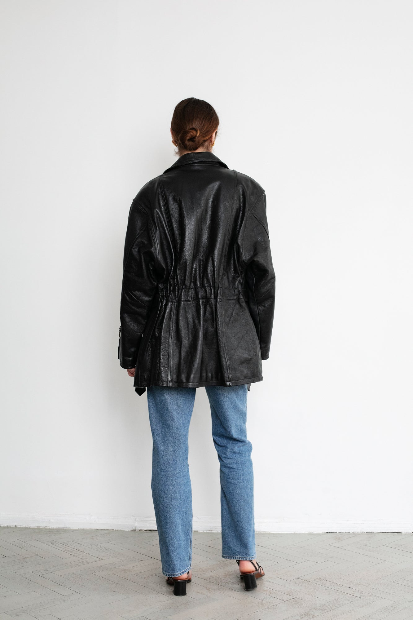 Vintage Black Leather Biker Jacket
