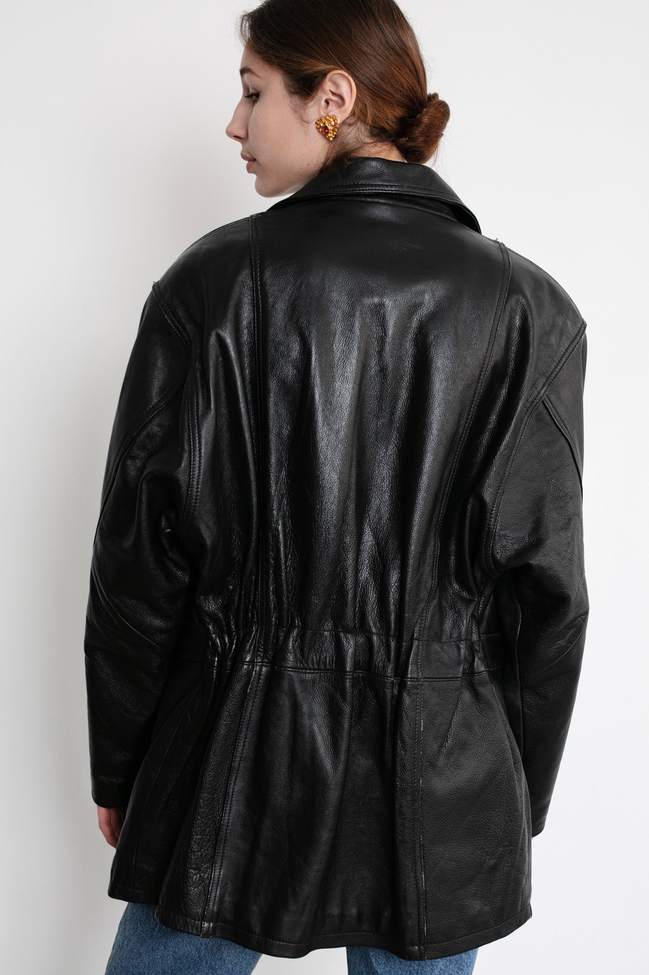 Vintage Black Leather Biker Jacket