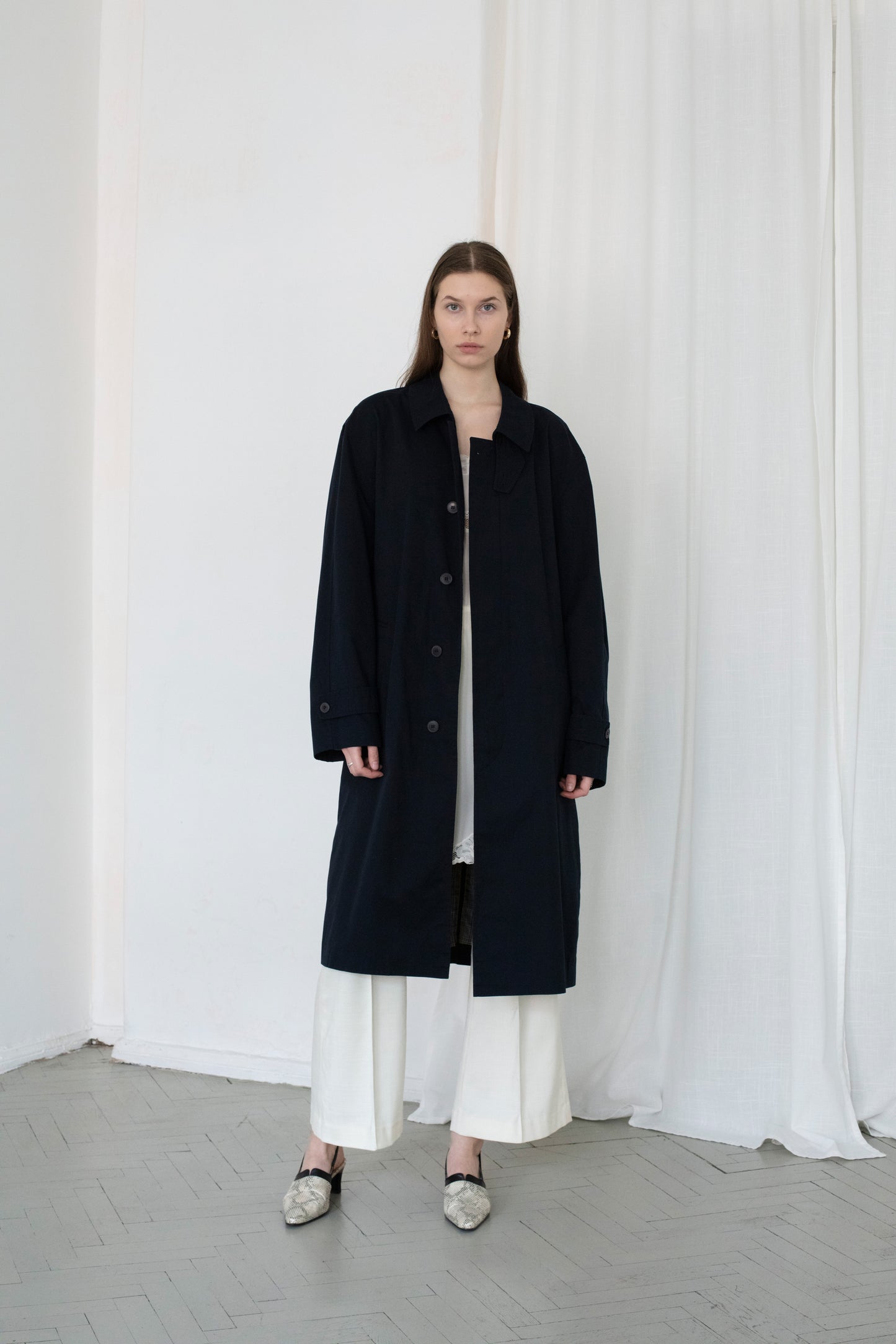 Vintage Navy Trench Coat