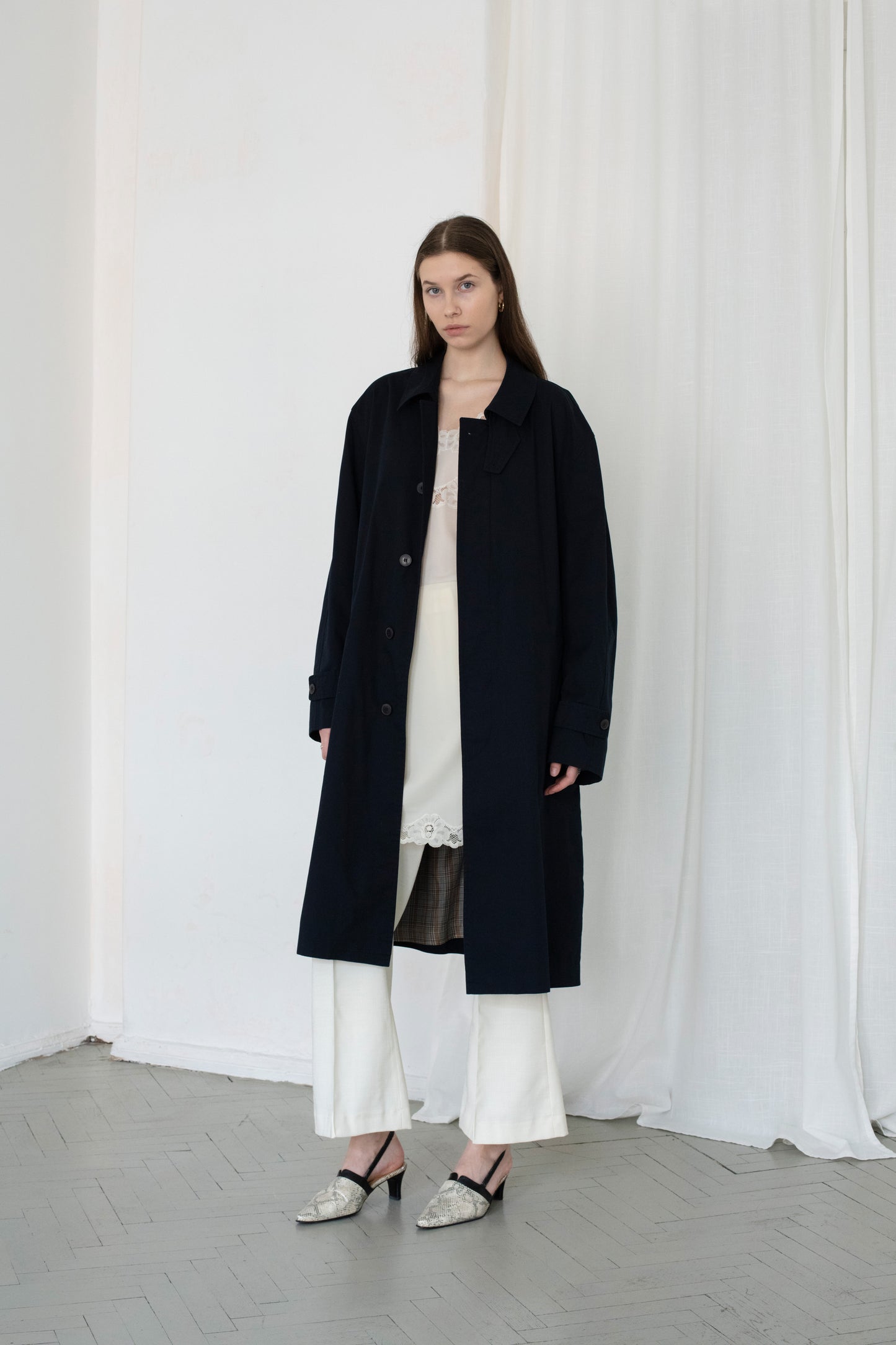 Vintage Navy Trench Coat