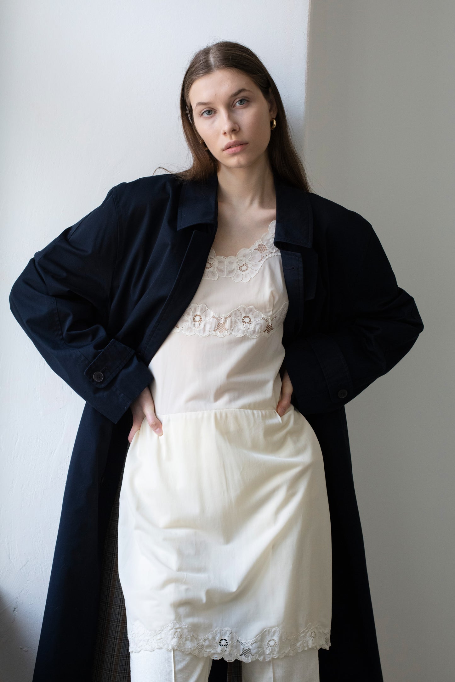 Vintage Navy Trench Coat