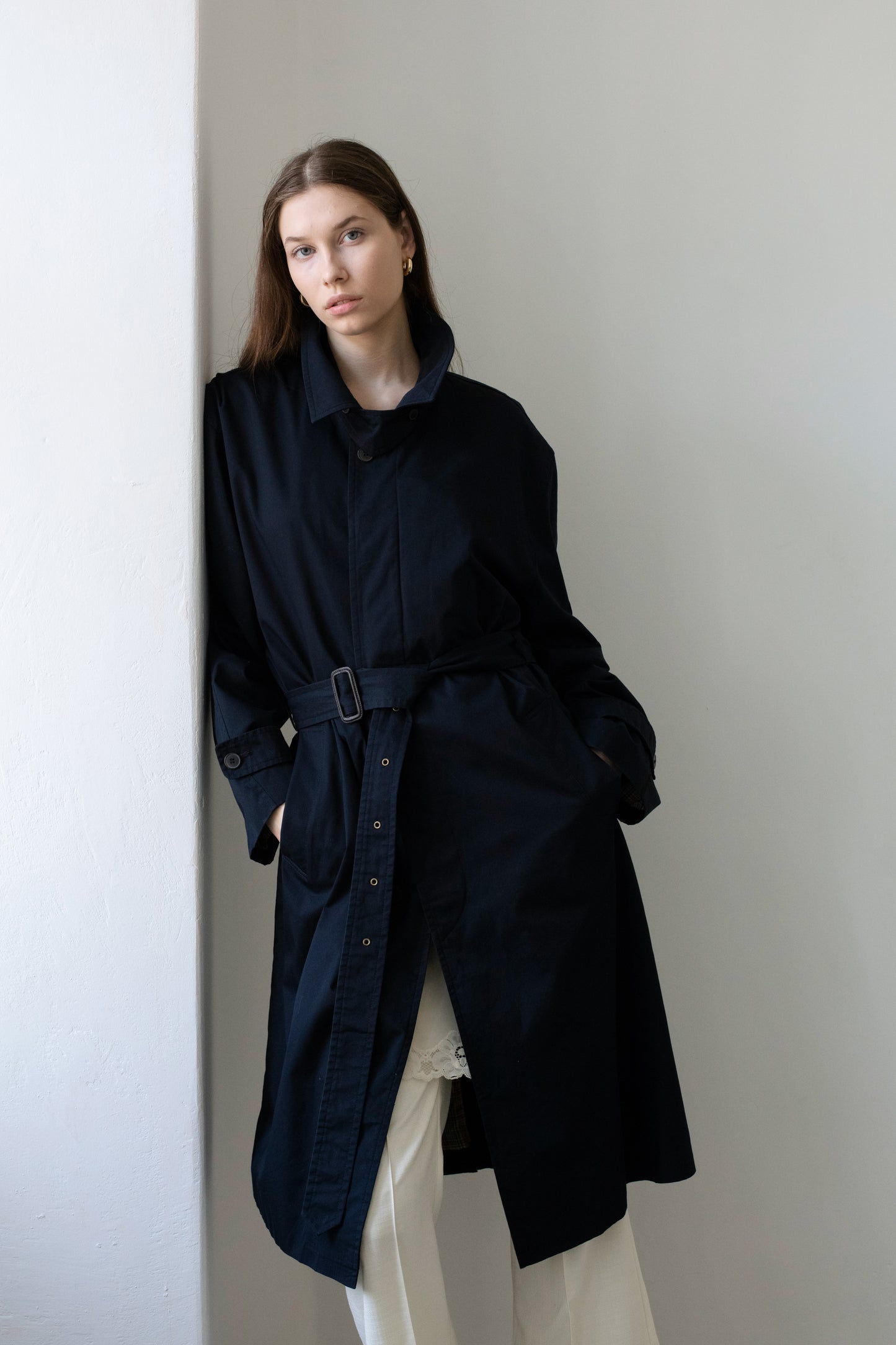 Vintage Navy Trench Coat