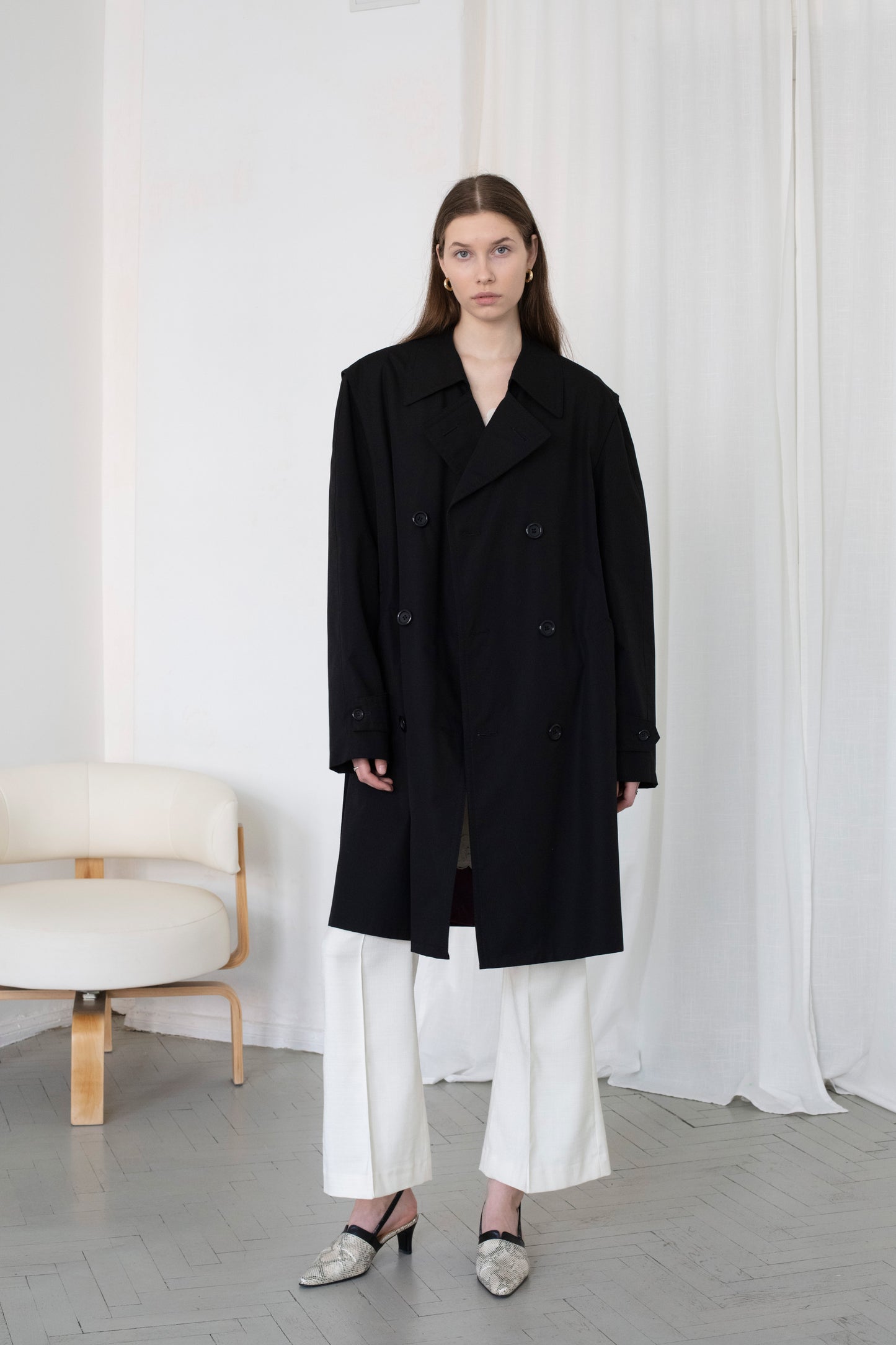 Vintage Black Trench Coat