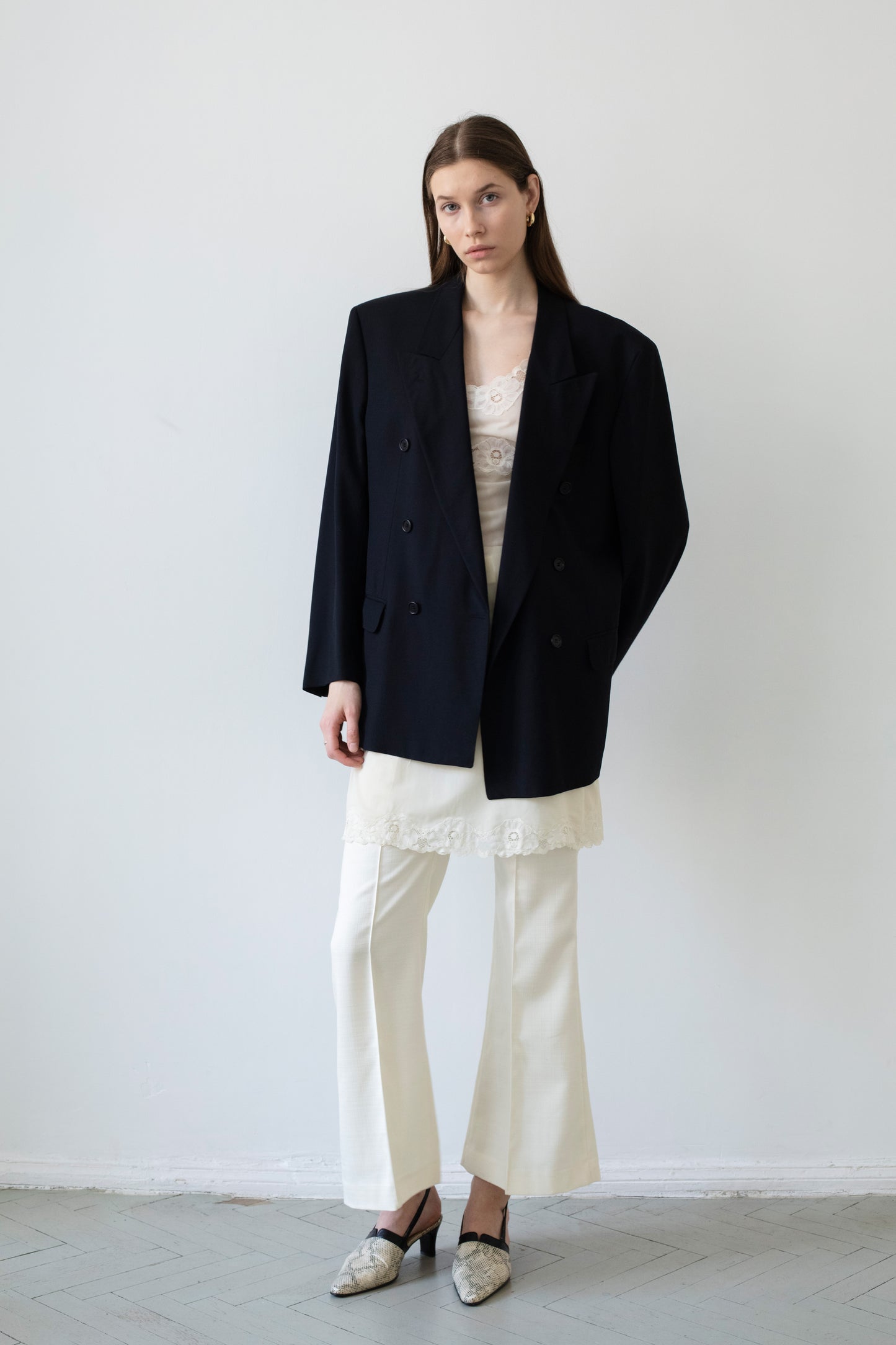 Vintage Hugo Boss Navy Wool Blazer