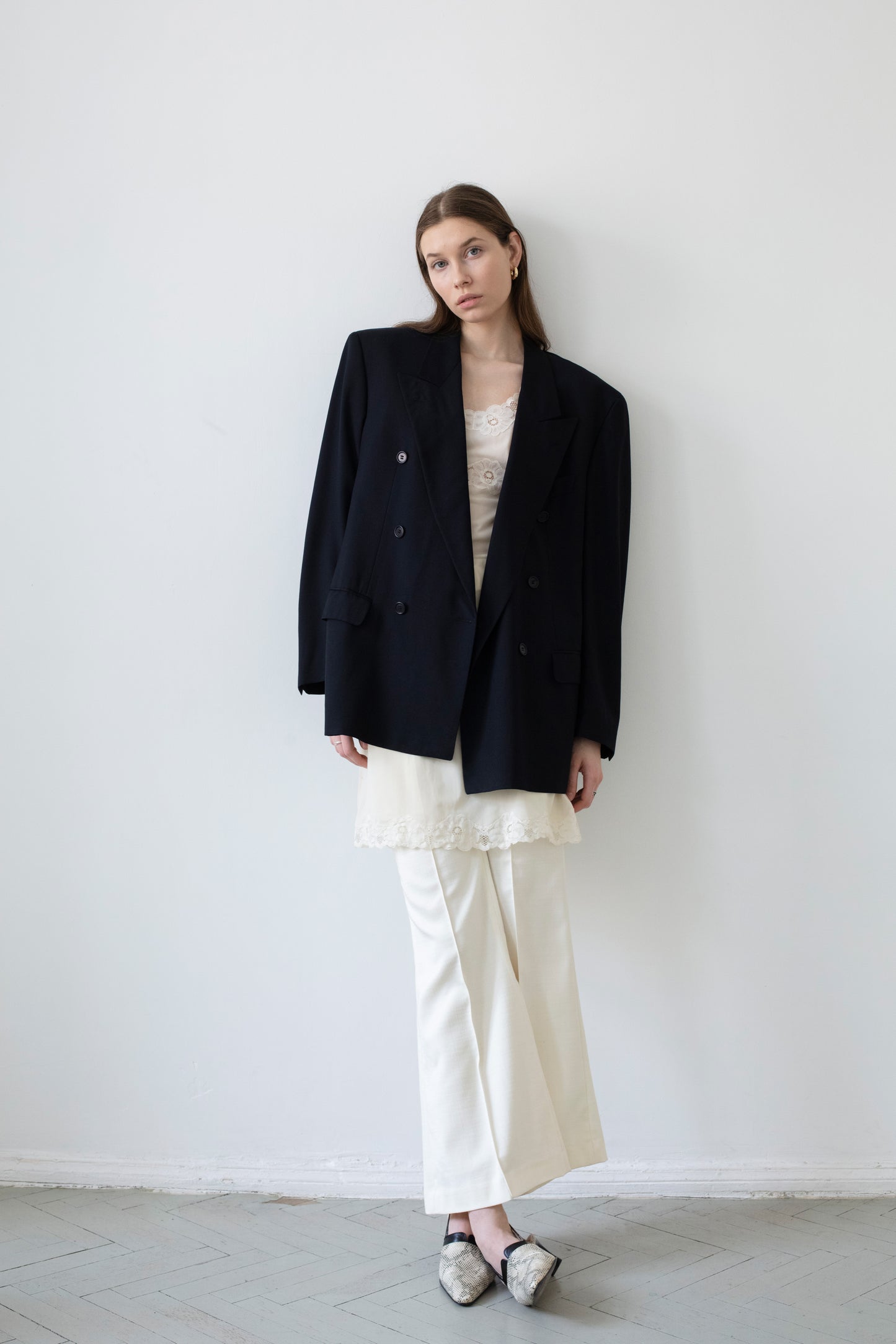 Vintage Hugo Boss Navy Wool Blazer