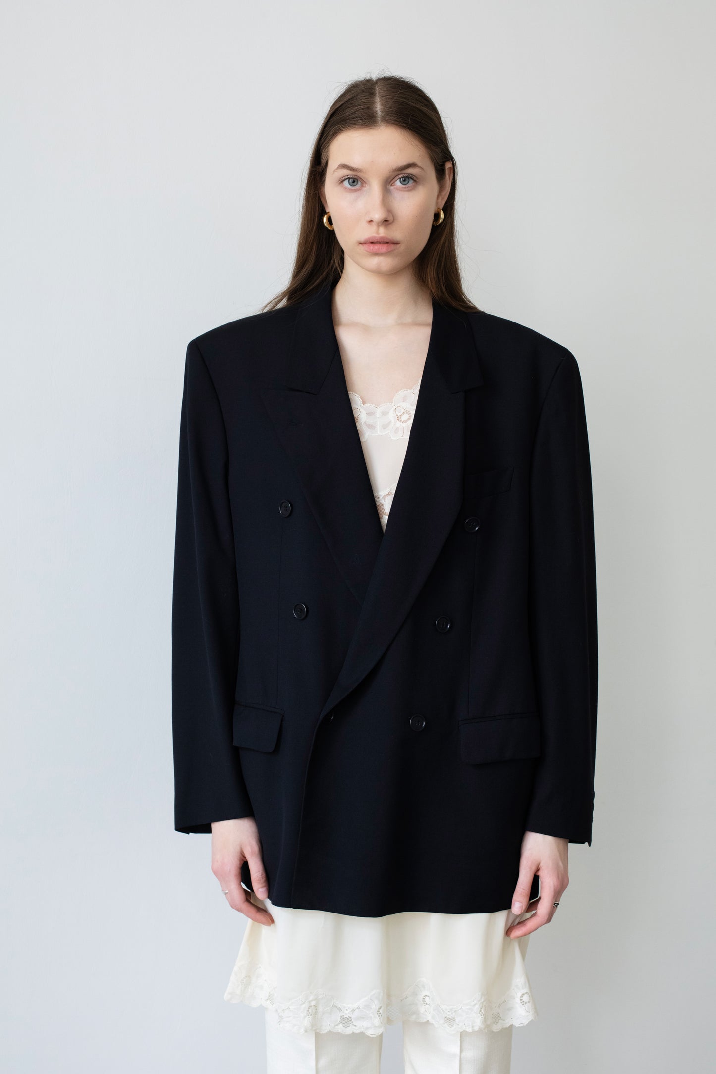 Vintage Hugo Boss Navy Wool Blazer