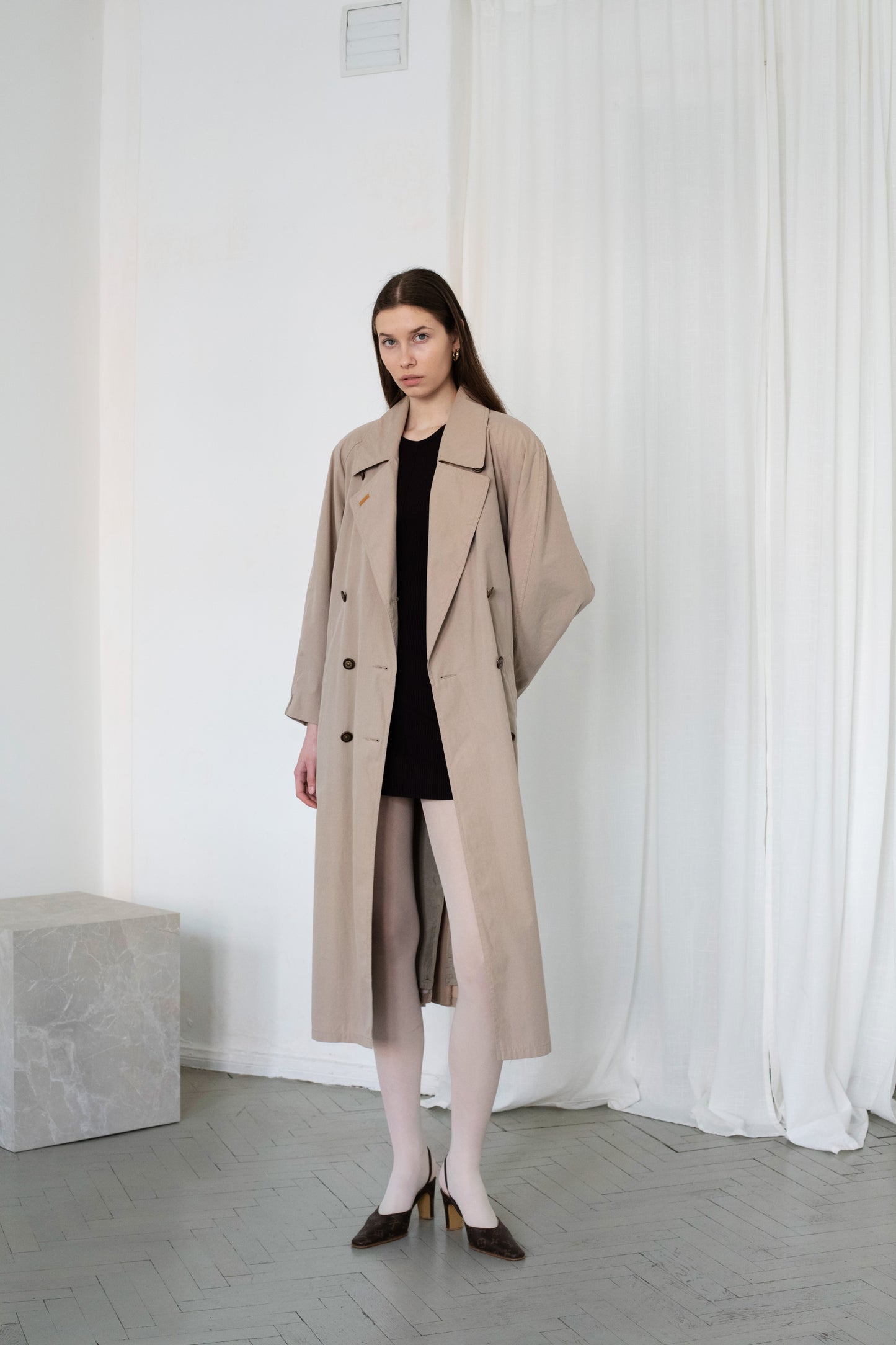 Vintage Beige Trench Coat