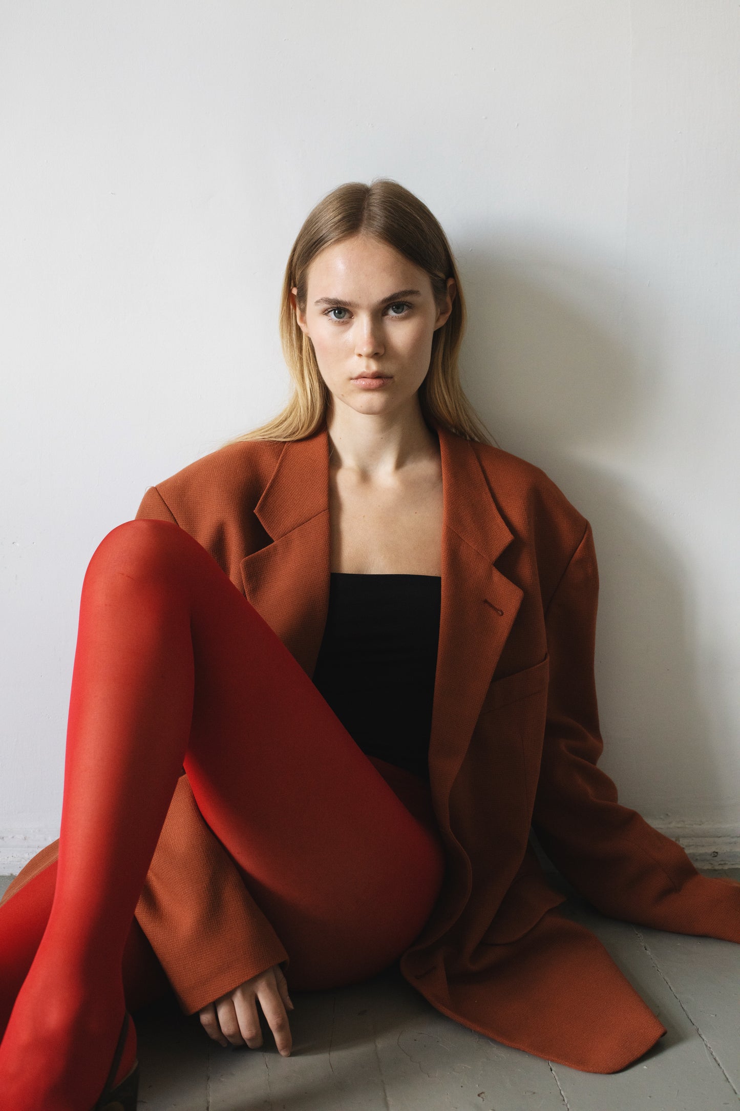 Vintage Brick Red Wool Blazer