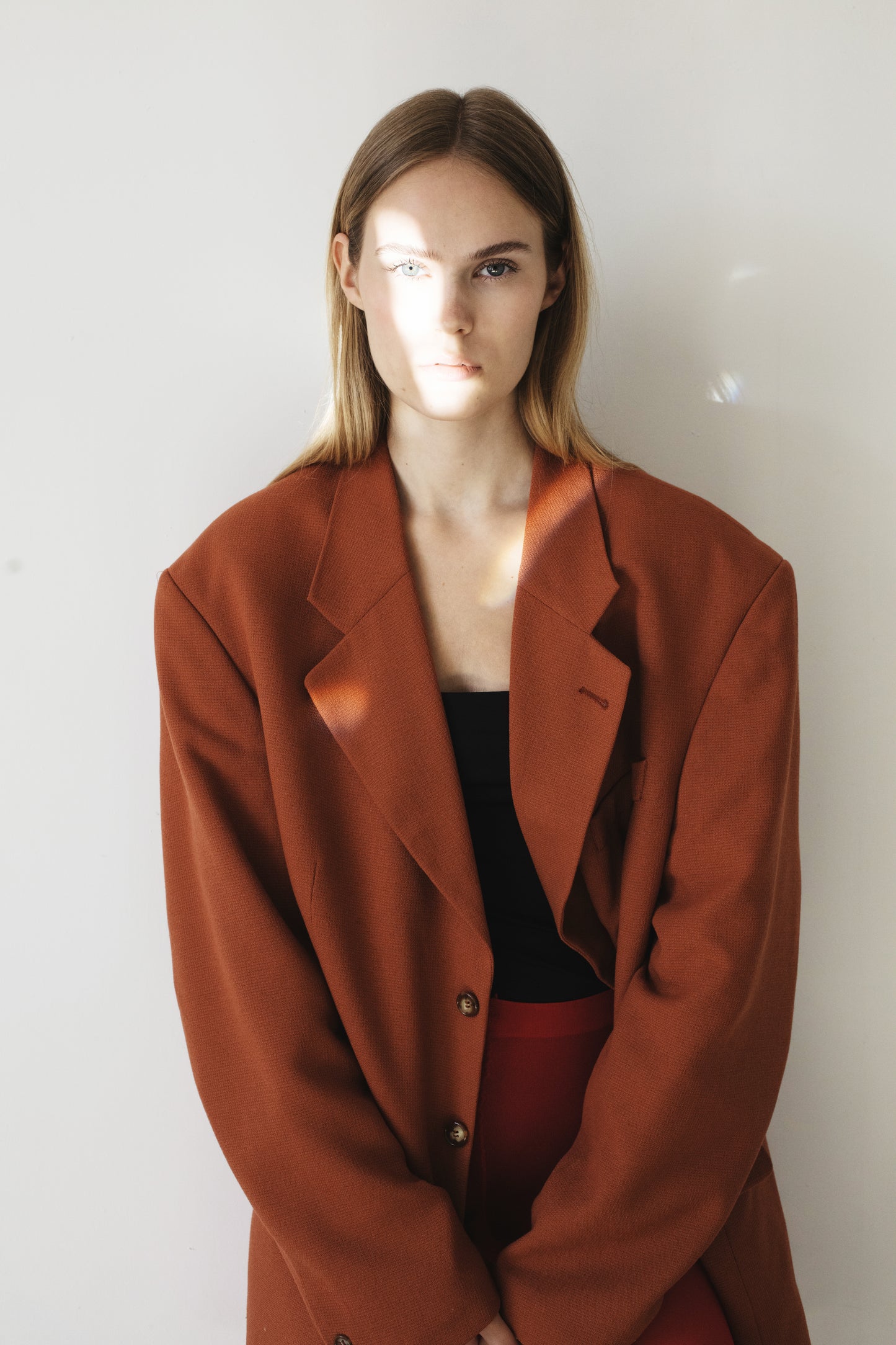 Vintage Brick Red Wool Blazer