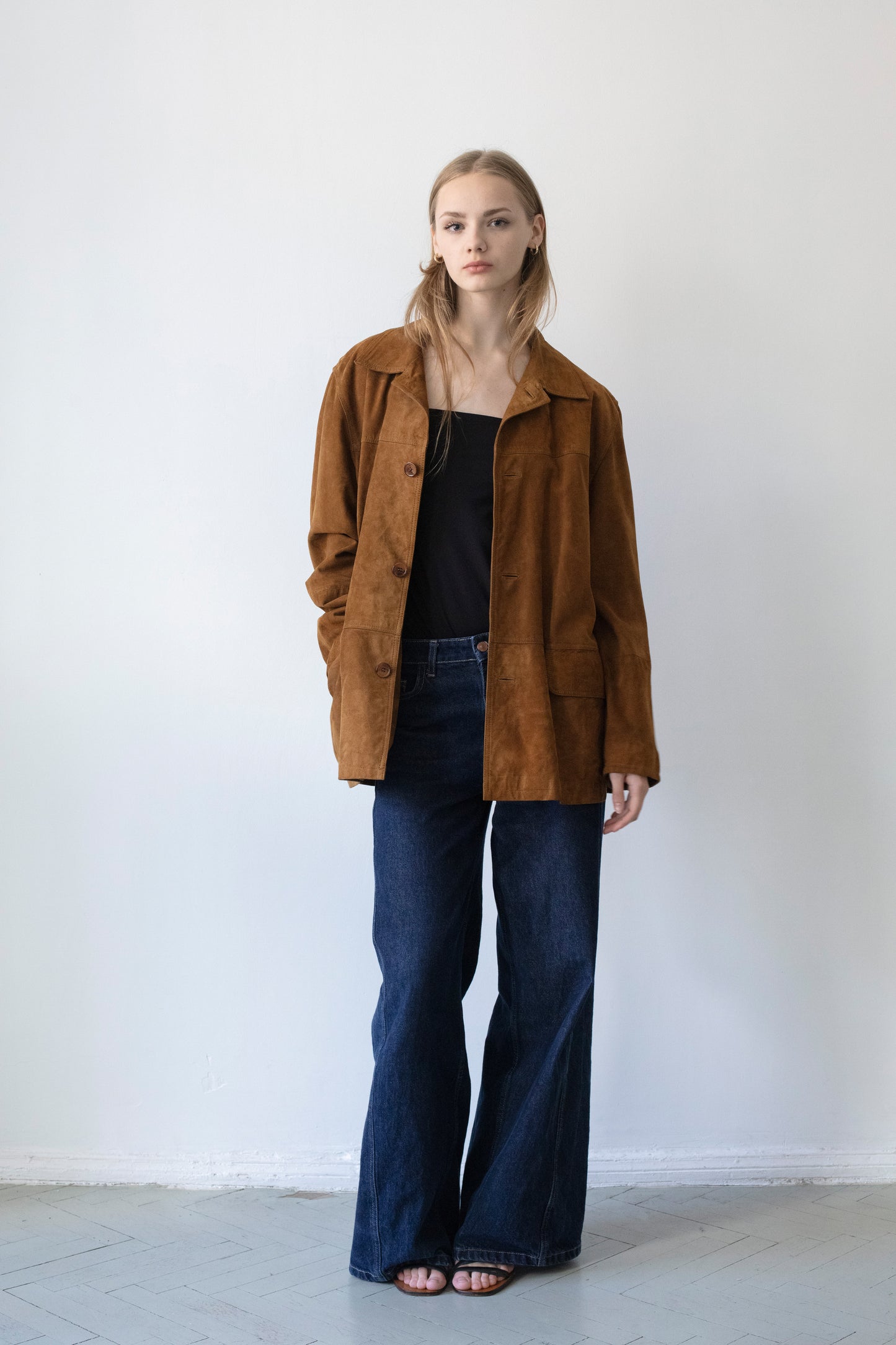 Vintage Brown Suede Leather Jacket