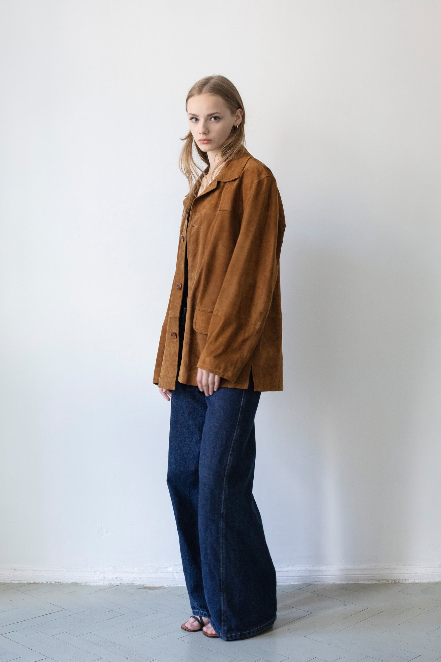 Vintage Brown Suede Leather Jacket
