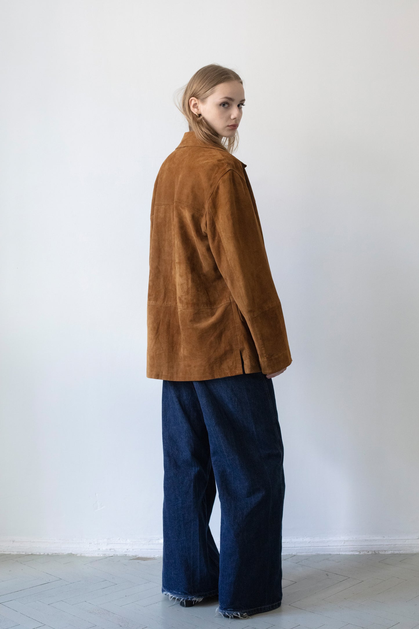 Vintage Brown Suede Leather Jacket