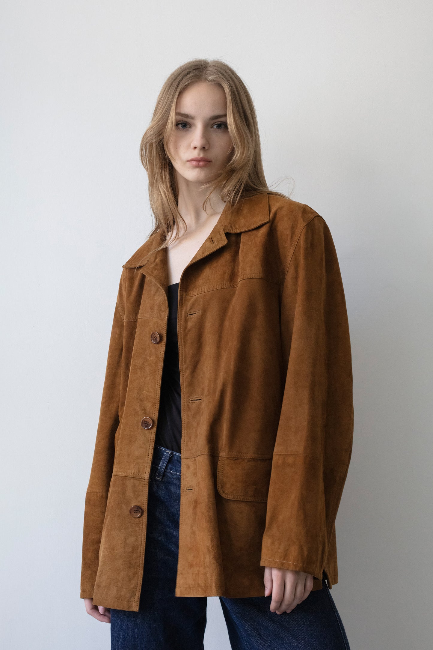 Vintage Brown Suede Leather Jacket