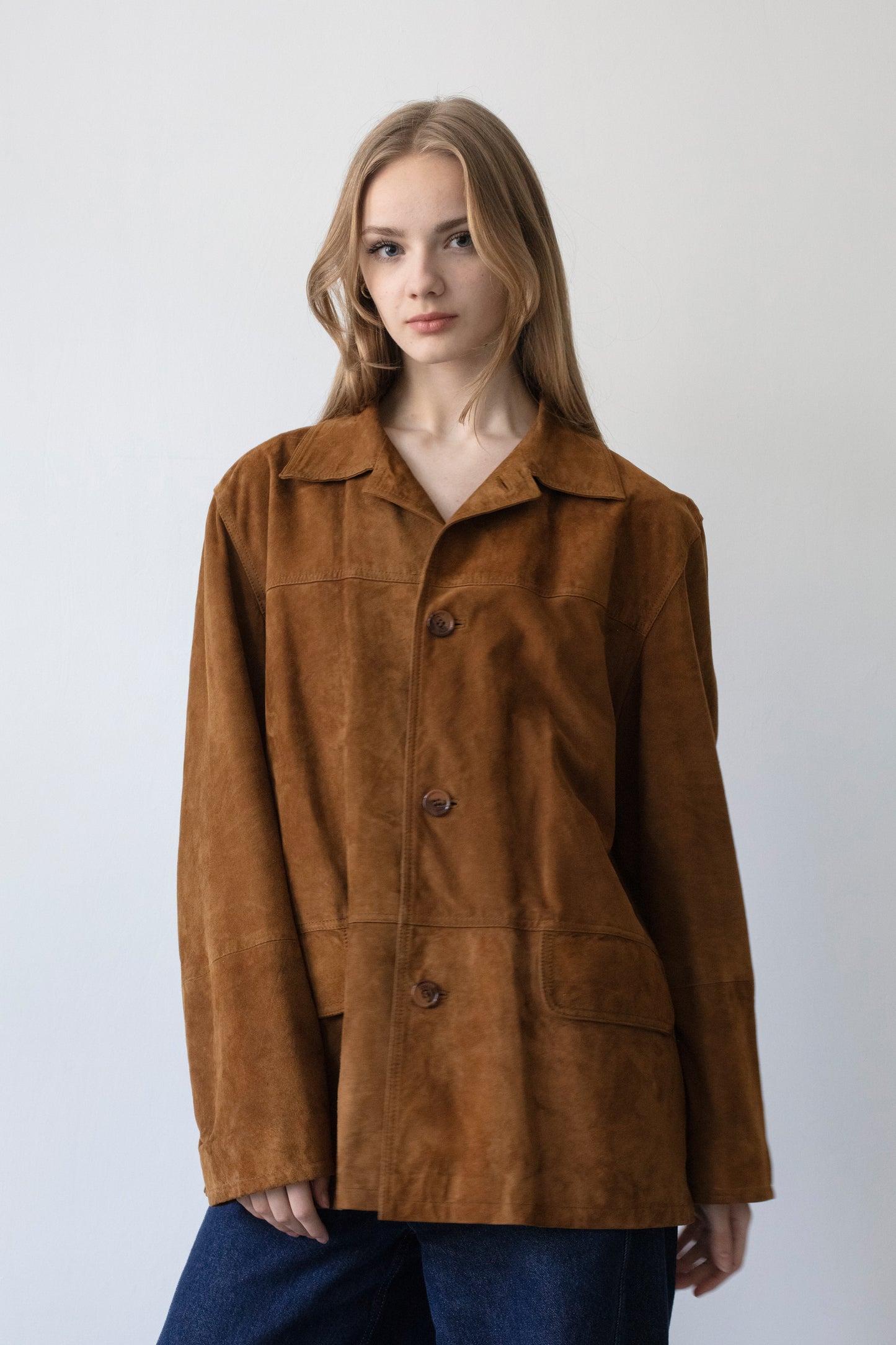 Vintage Brown Suede Leather Jacket