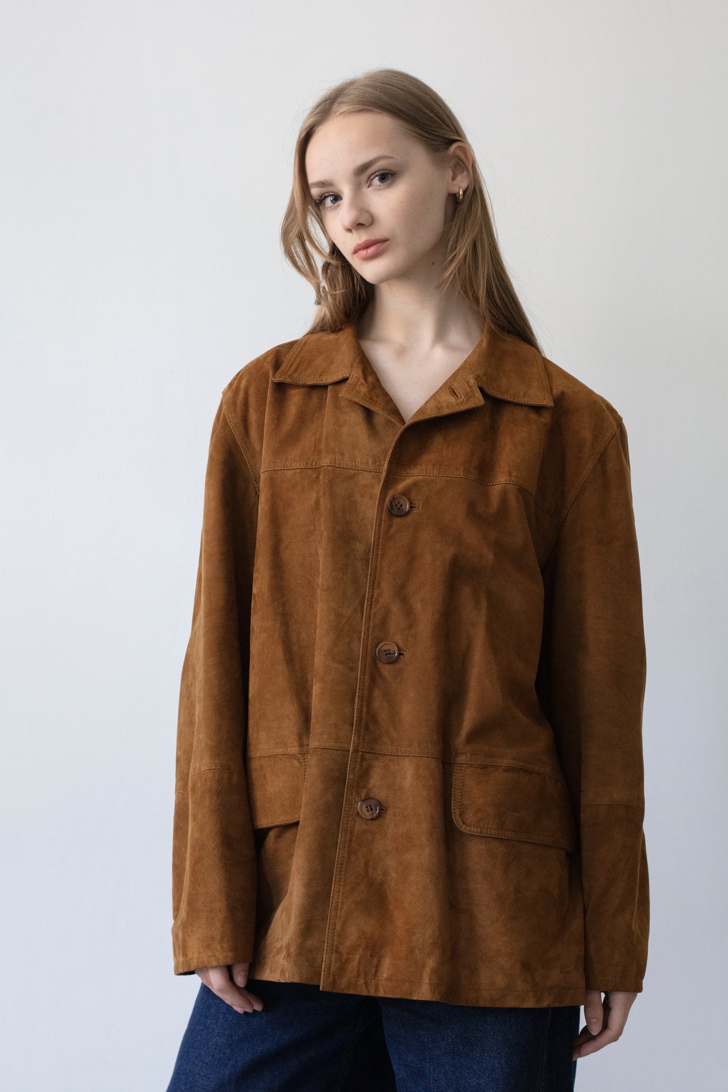 Vintage Brown Suede Leather Jacket