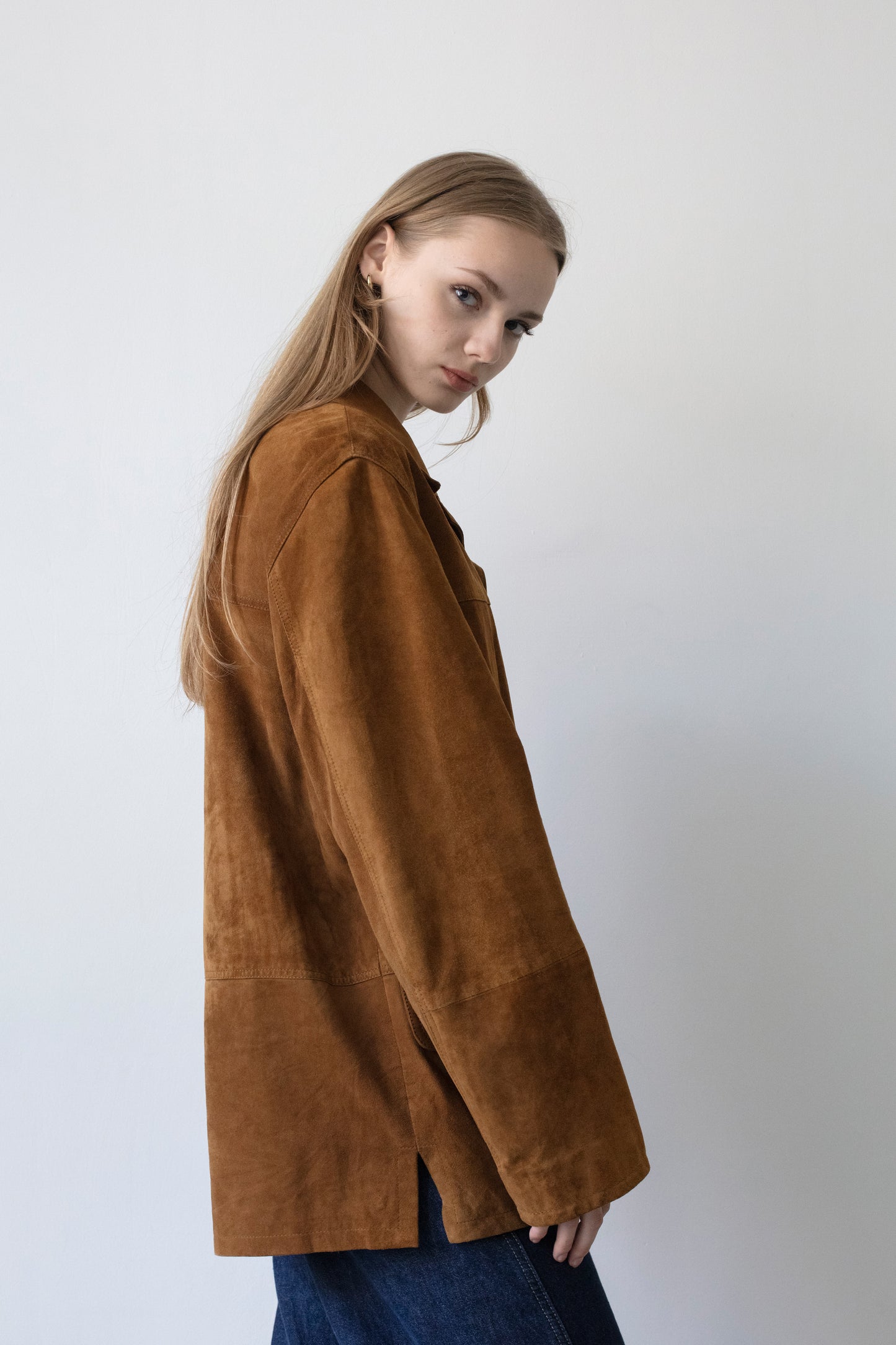 Vintage Brown Suede Leather Jacket