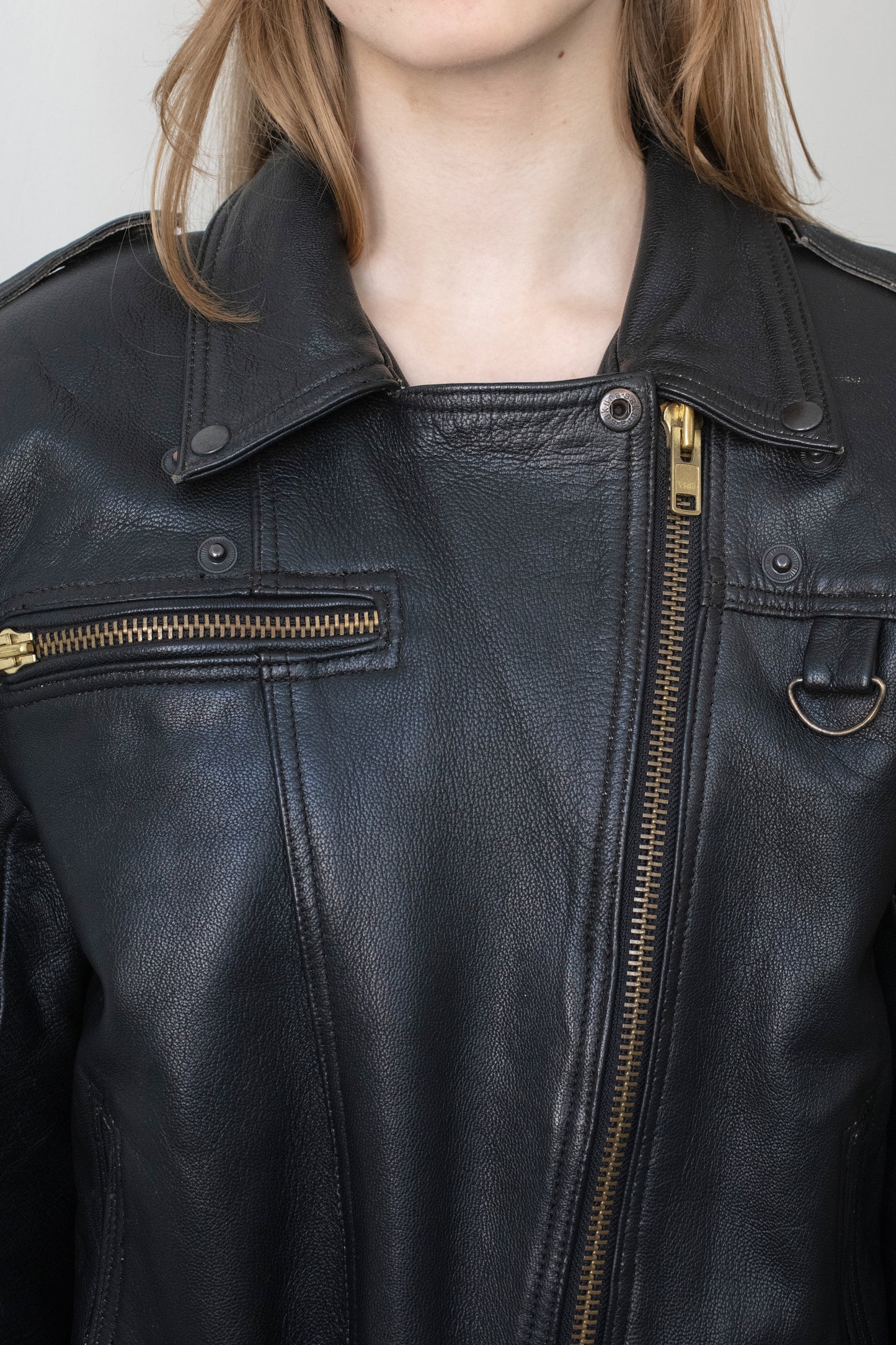 Vintage Black Leather Biker Jacket