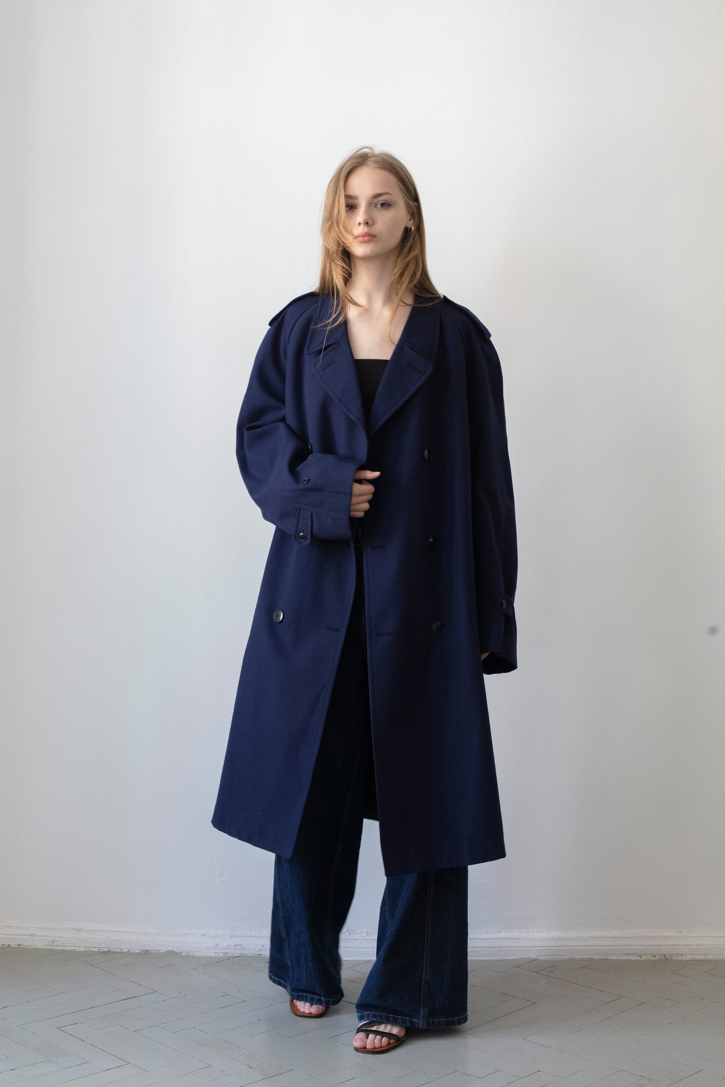 Vintage Navy Trench Coat