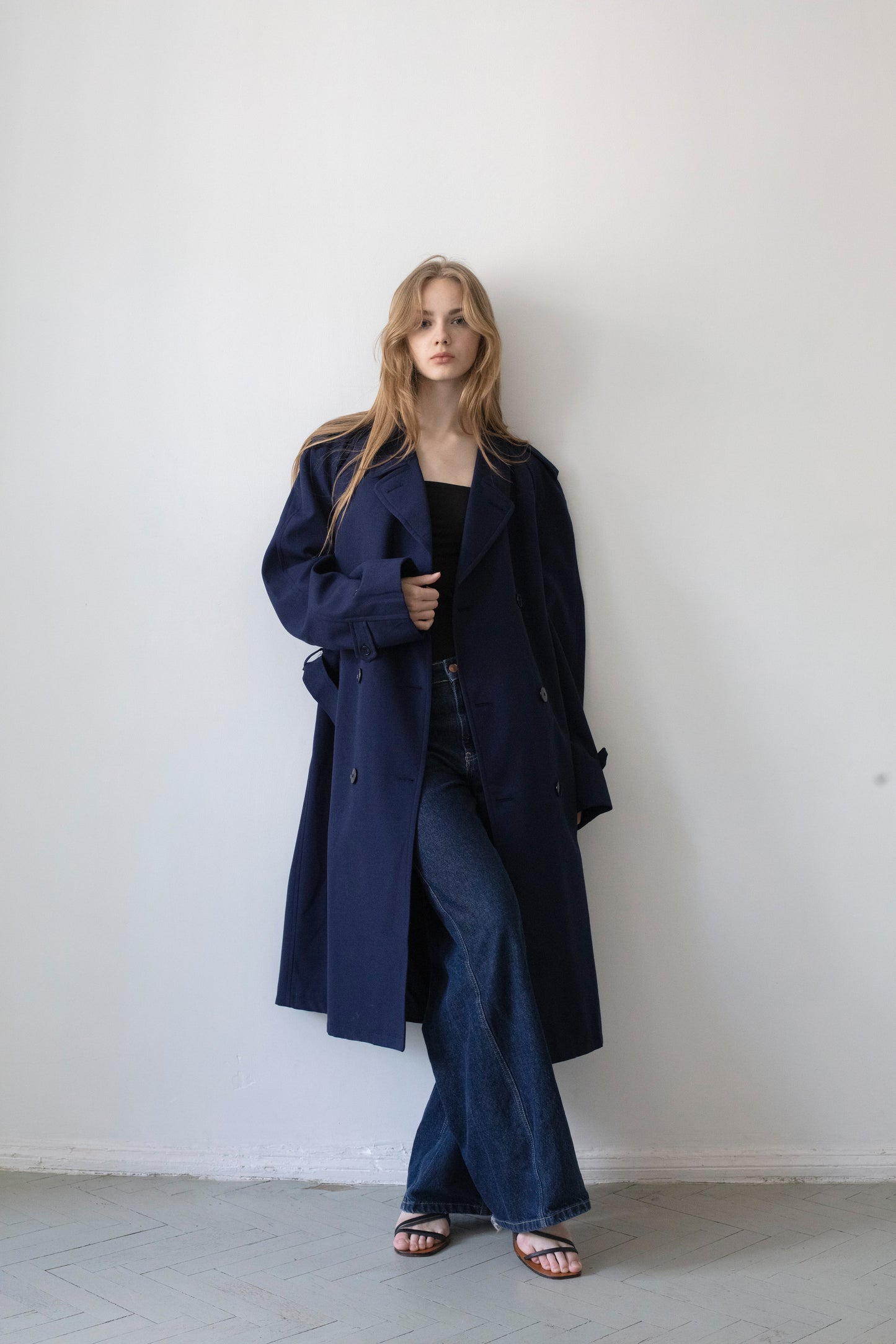Vintage Navy Trench Coat