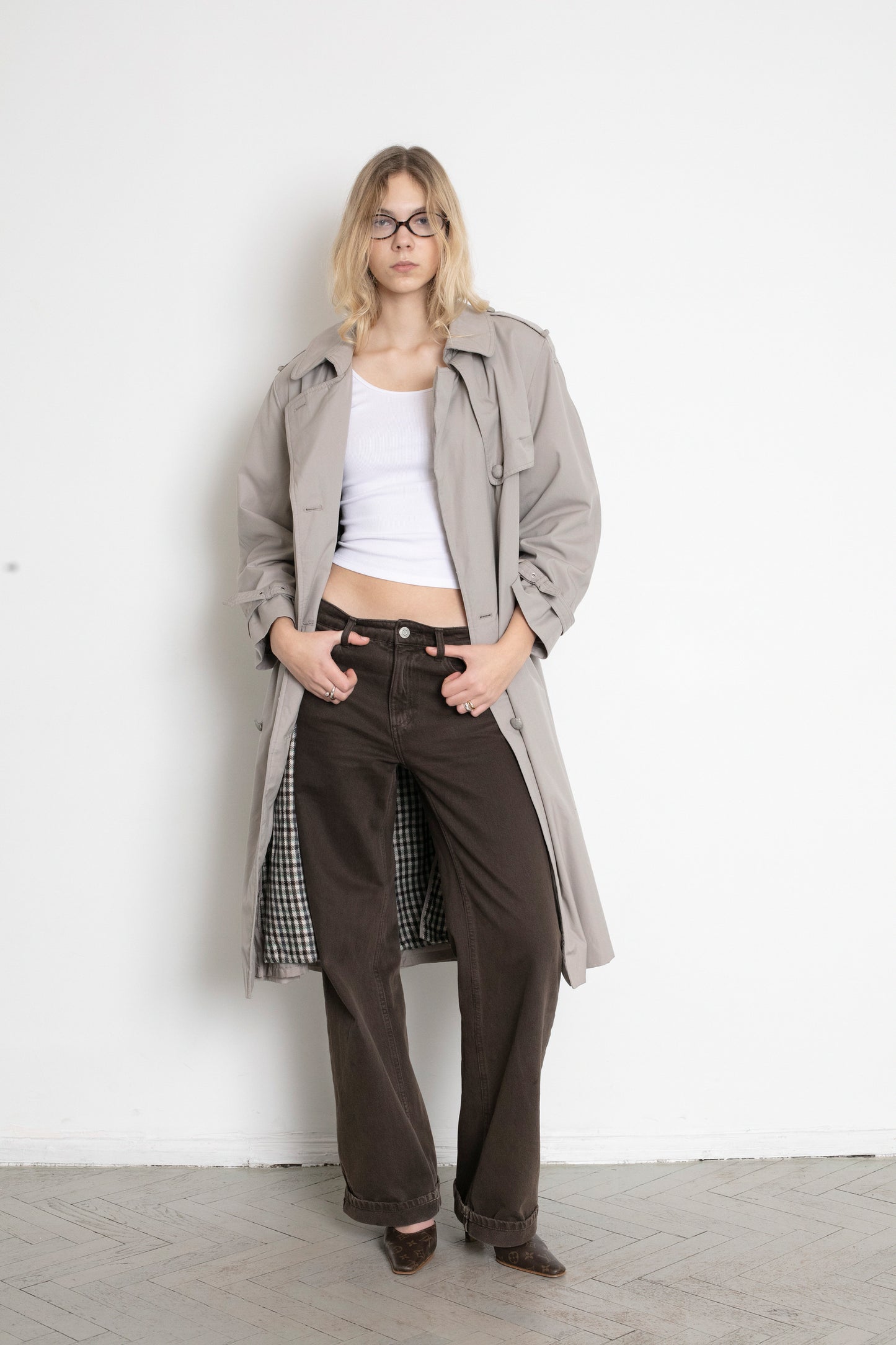 Vintage Grey Trench Coat