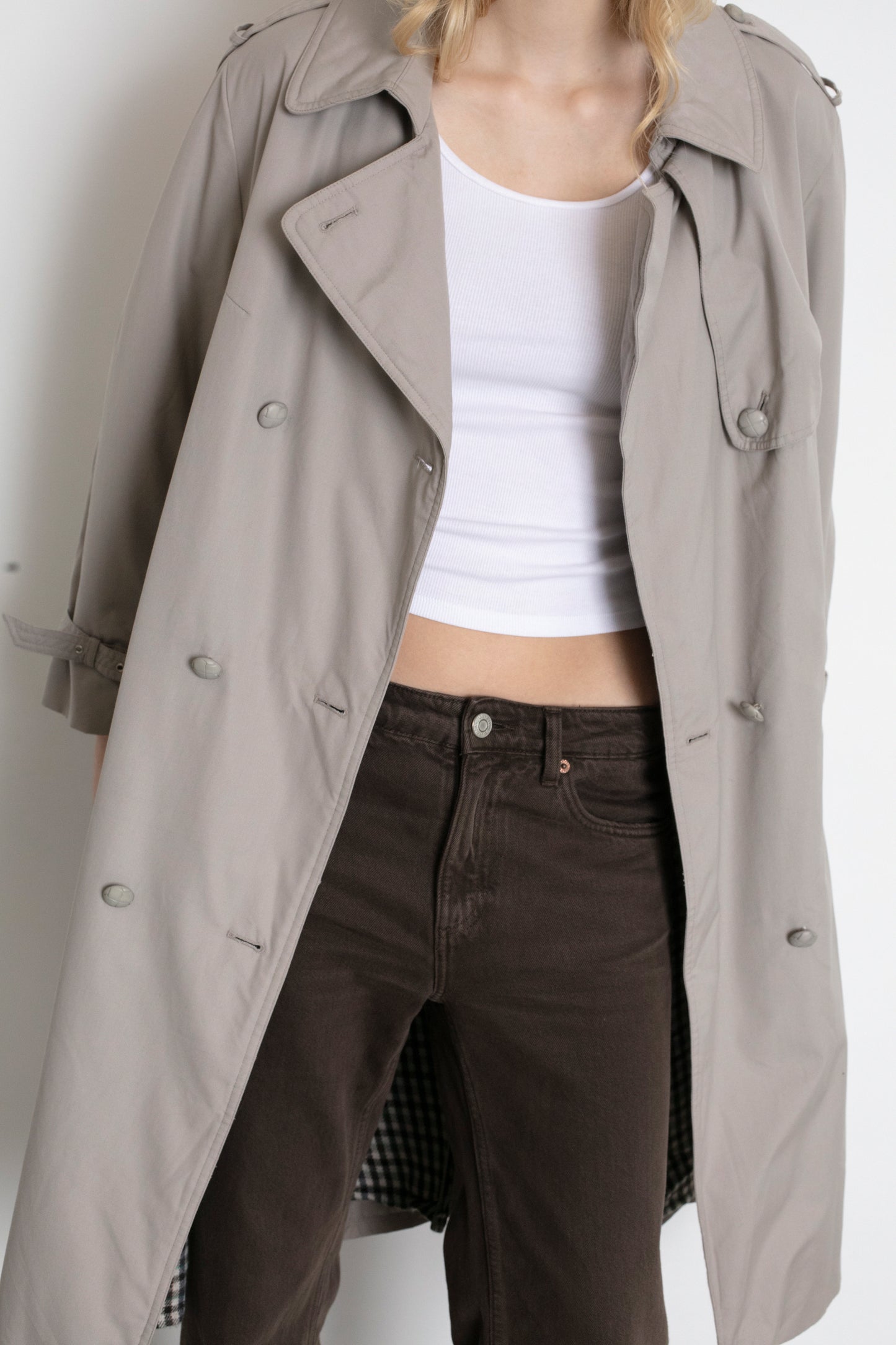 Vintage Grey Trench Coat