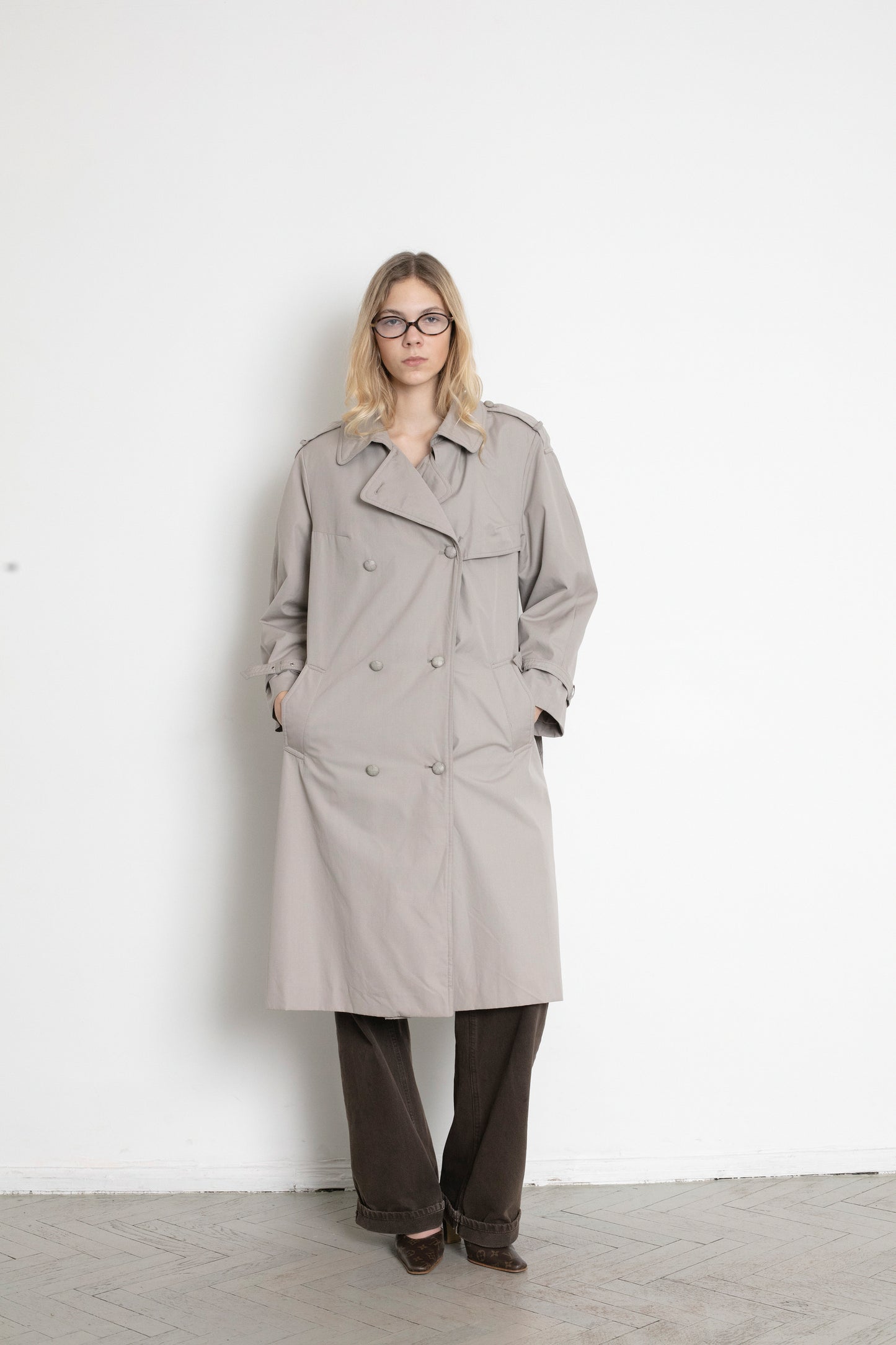 Vintage Grey Trench Coat