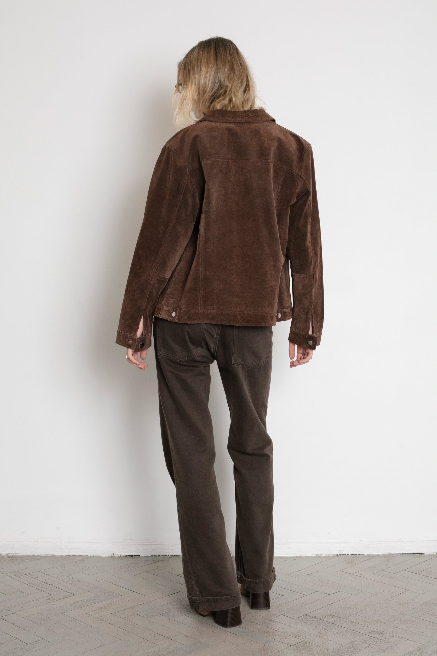 Vintage Brown Suede Shirt Jacket