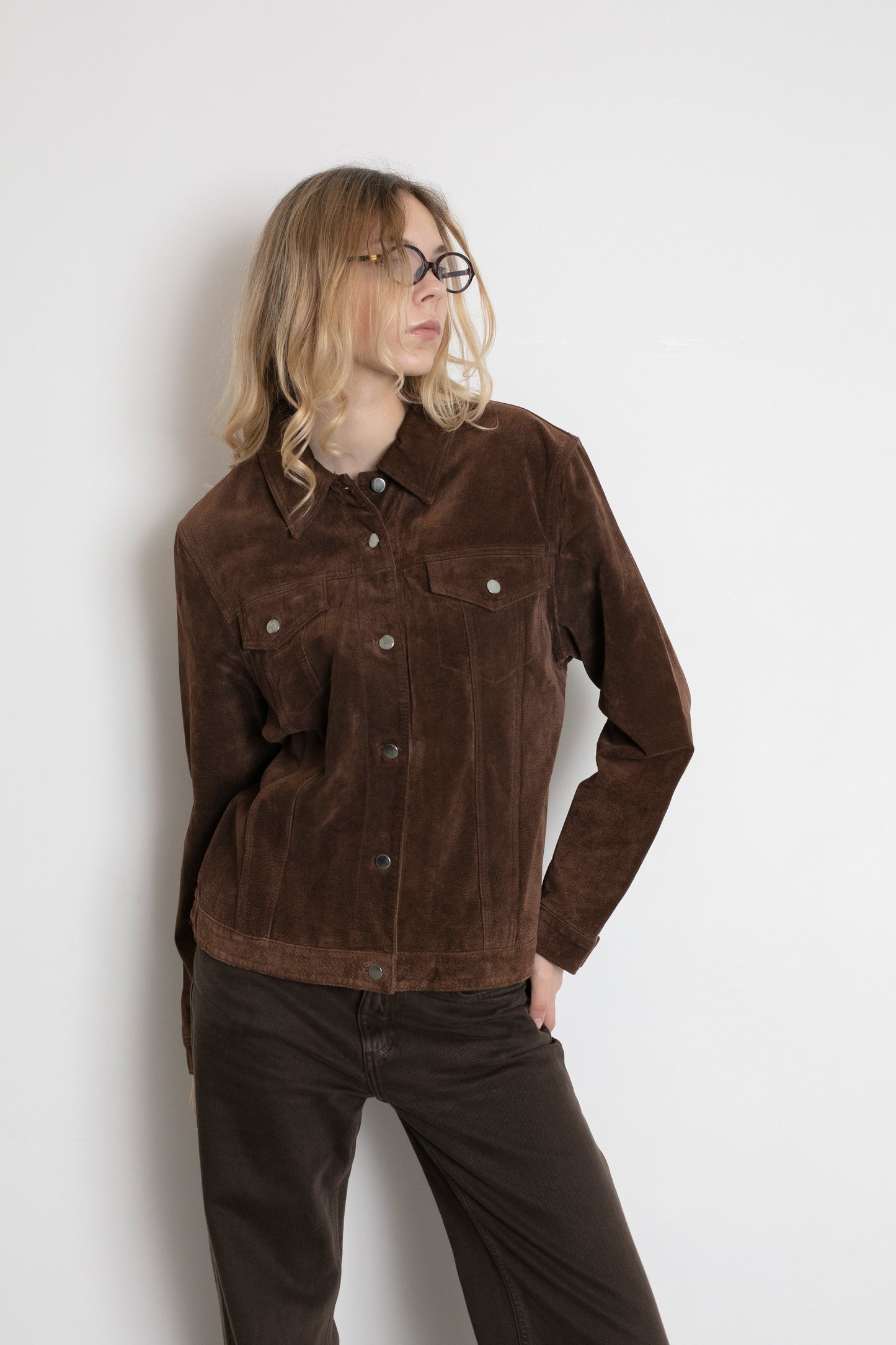 Vintage Brown Suede Shirt Jacket