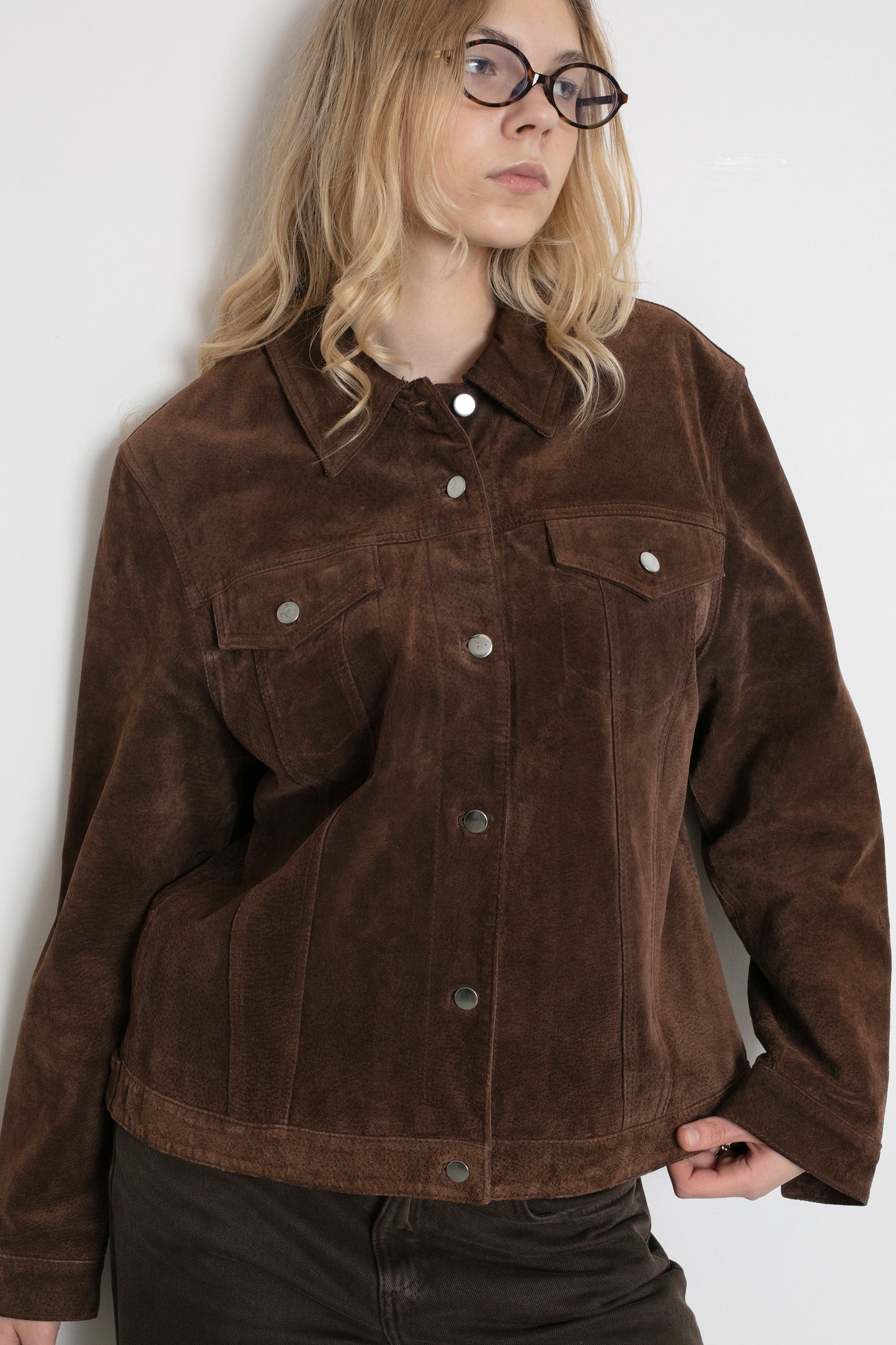 Vintage Brown Suede Shirt Jacket