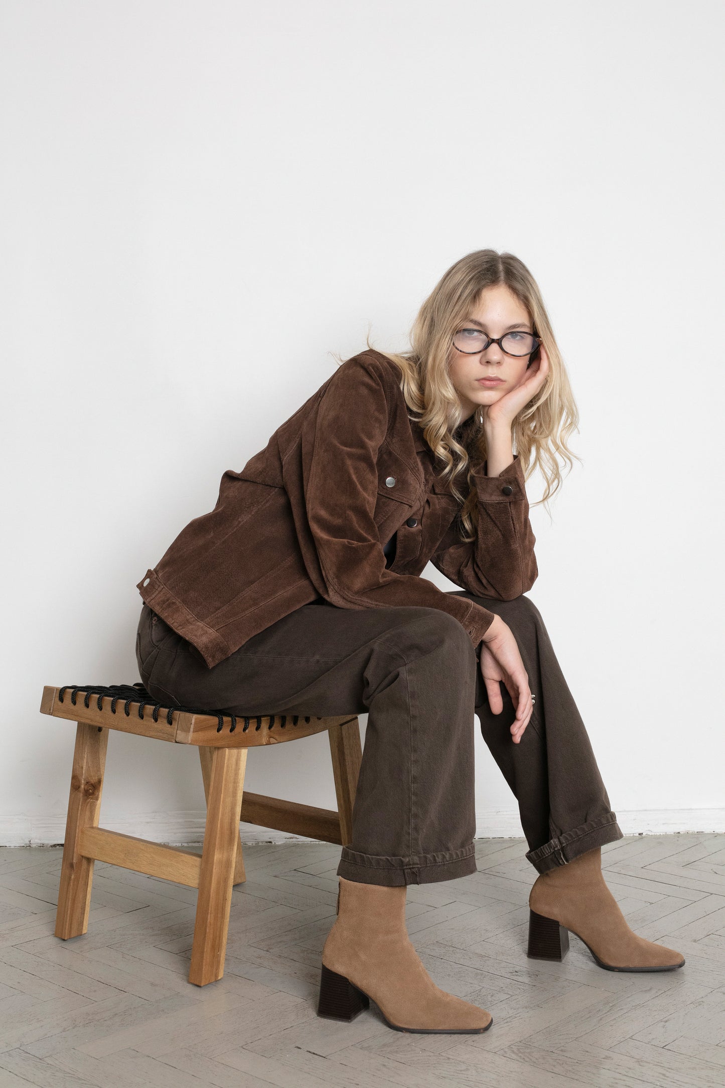 Vintage Brown Suede Shirt Jacket